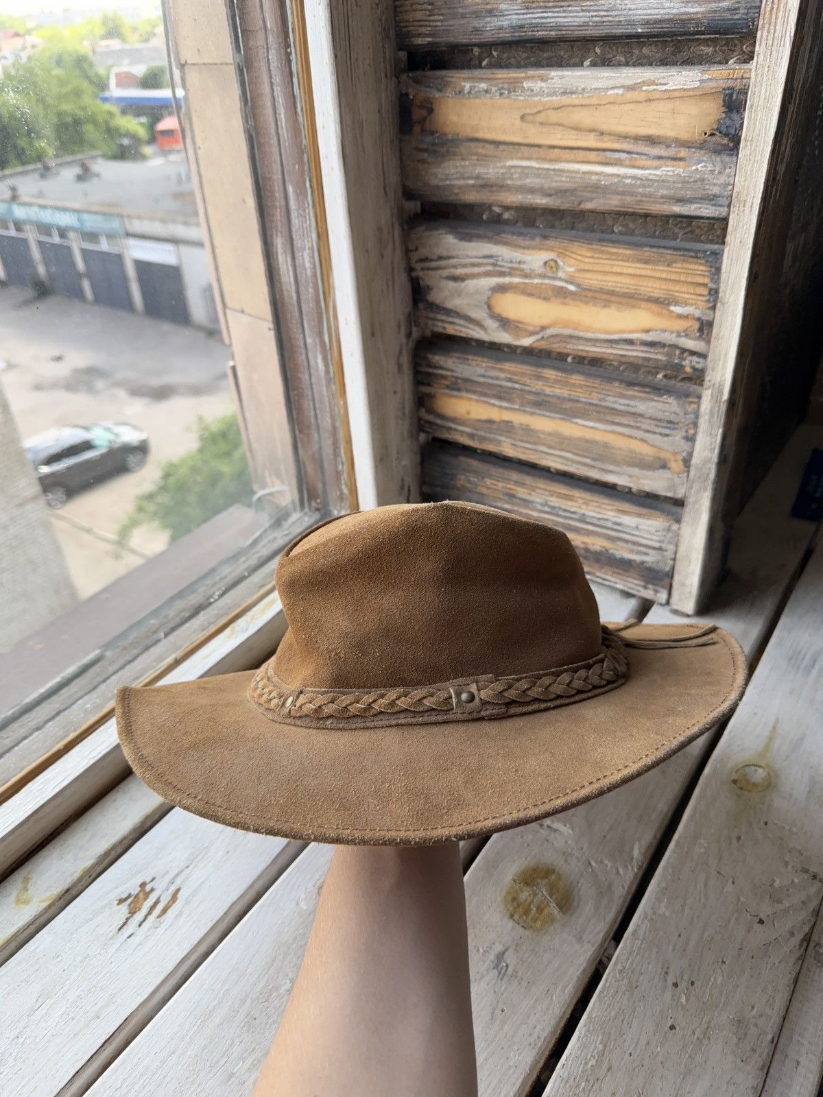 Cowboy Equipment × Leather × Vintage Vintage Retro 90s Suede Leather Cowboy Hat Braided Band L Size ONE SIZE - 2 Thumbnail