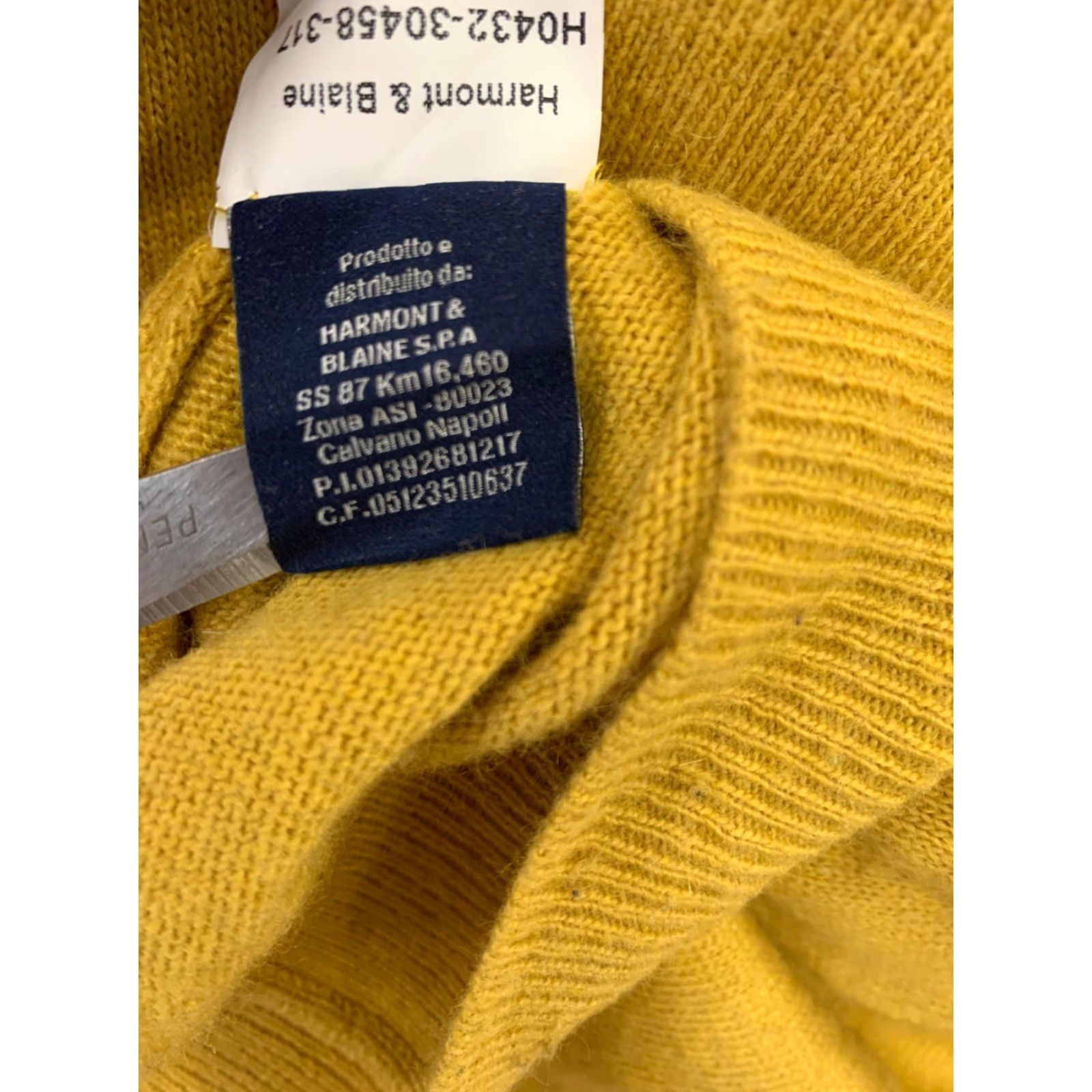 Harmont & Blaine VINTAGE Harmont & Blaine Men’s XL Yellow Crewneck Knit Sweater Pullover Dachshund Logo Size US XL / EU 56 / 4 - 5 Thumbnail