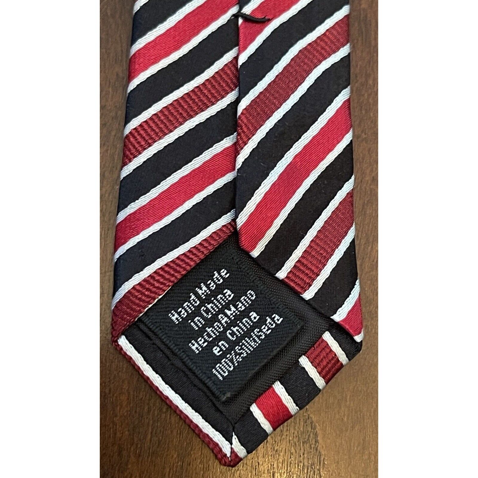 Stafford Stafford Essentials Red Black Repp Hand Made Silk Size ONE SIZE - 7 Thumbnail