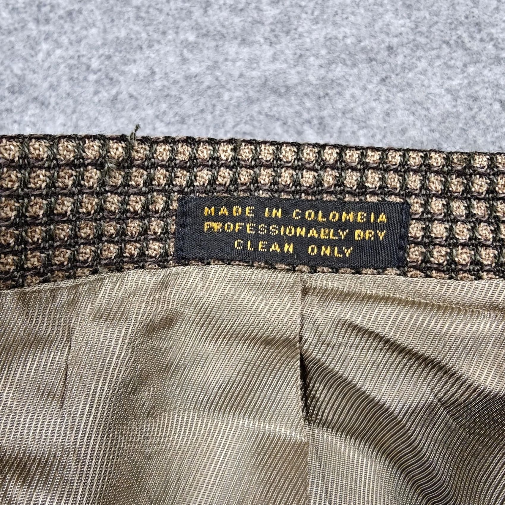 Oscar De La Renta Oscar De La Renta Mens Blazer 42L Brown Check Wool Tweed Sport Coat Jacket Size 42R - 6 Thumbnail