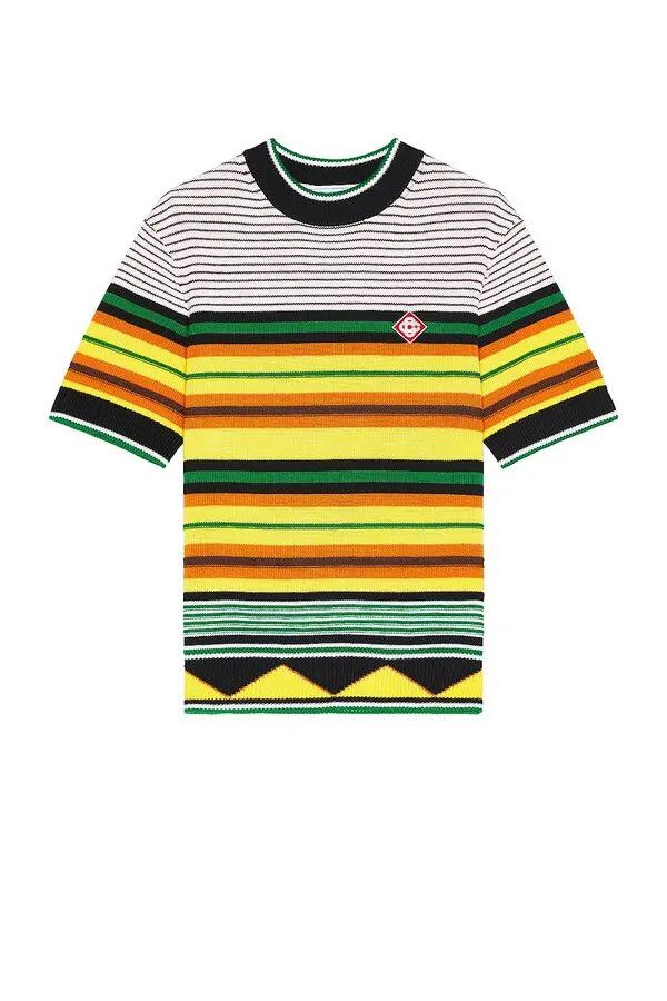 Casablanca o1mle0326 Knitted Wool T-Shirt Multi Stripe in Multicolor Size US XS / EU 42 / 0 - 1 Thumbnail