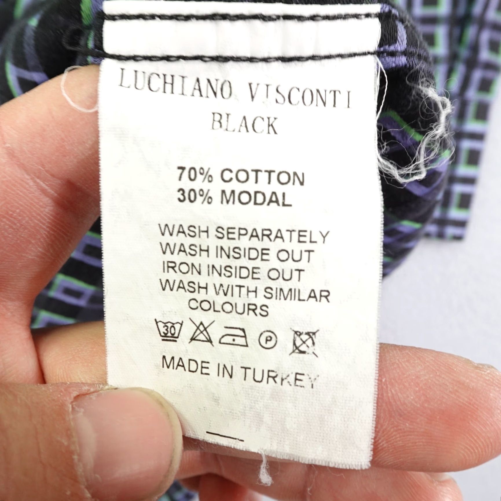 Luchiano Visconti VINTAGE Luchiano Visconti Plaid Button Up Shirt Men Large Black Regular Fit Long Sleeve Size US L / EU 52-54 / 3 - 5 Thumbnail