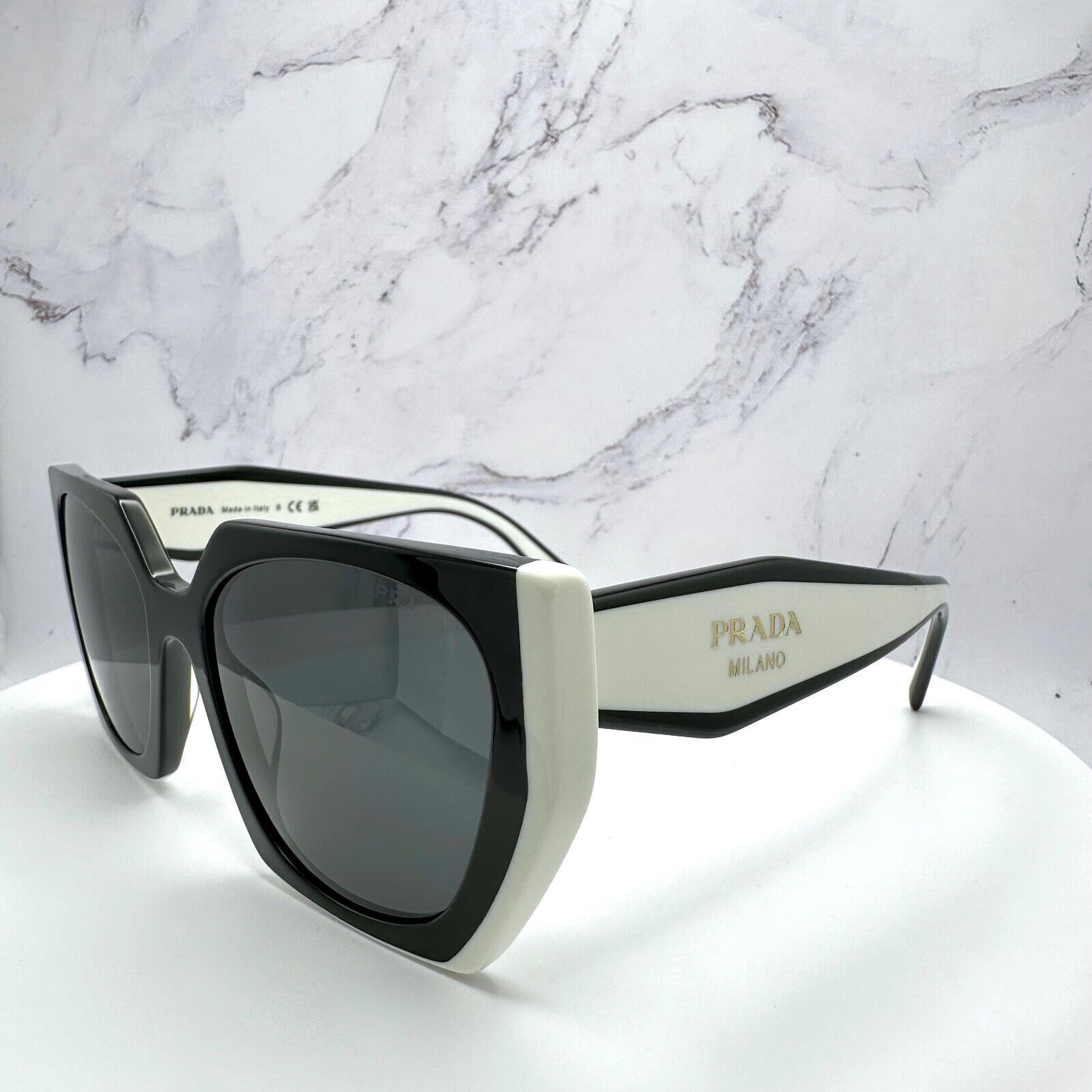 Prada New Prada Sunglasses Womens Black White Symbole Logo Size ONE SIZE - 23 Thumbnail
