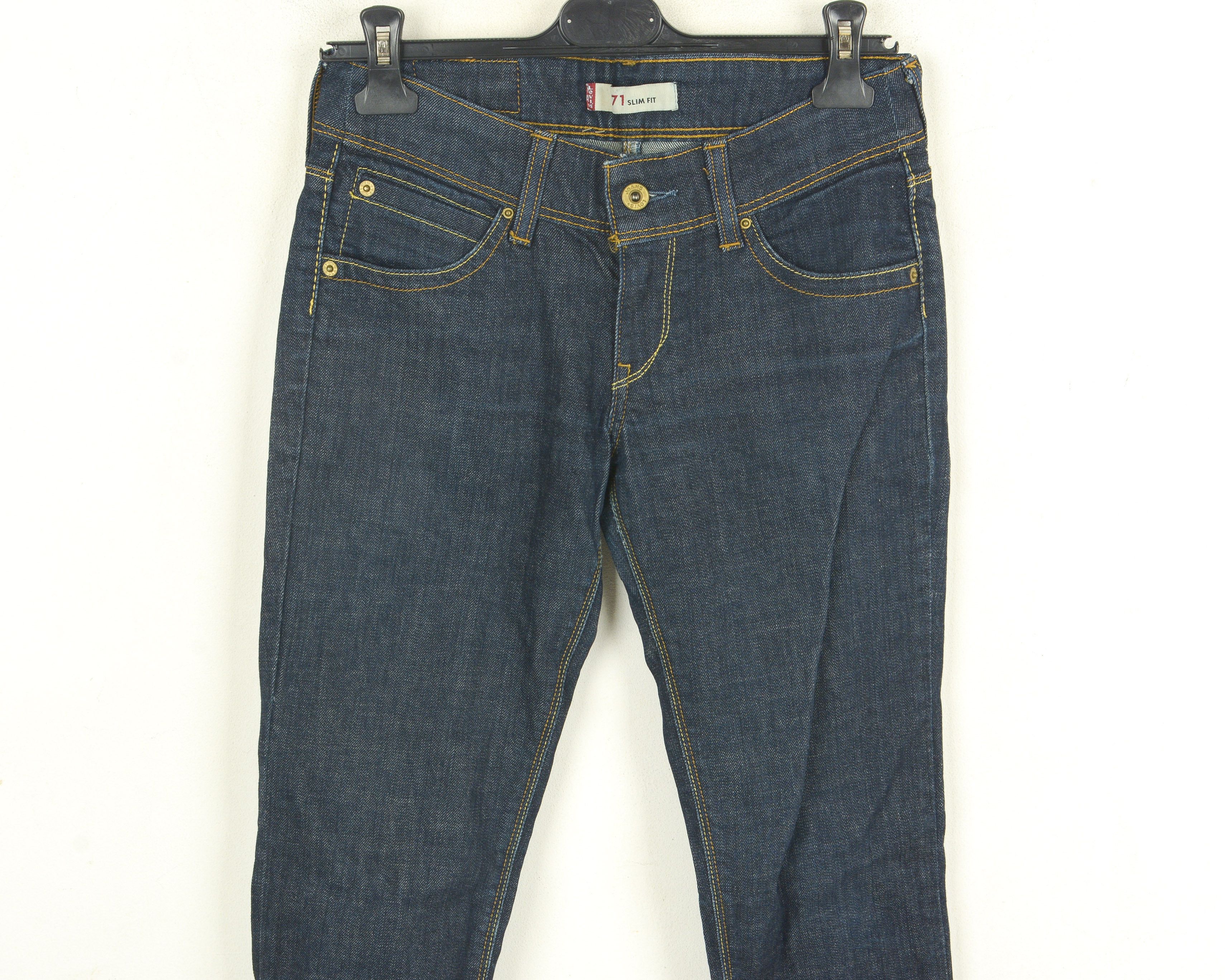 Levi's STRAUSS 571 Slim Fit Women W28 L32 Navy Low Rise Jeans Size 28" / US 6 / IT 42 - 2 Thumbnail