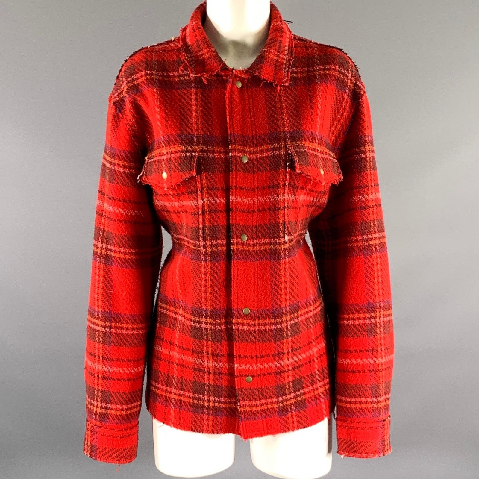 Opening Ceremony OPENING CEREMONY Size XL Red Wool Blend Plaid Jacket Size XL / US 12-14 / IT 48-50 - 1 Thumbnail