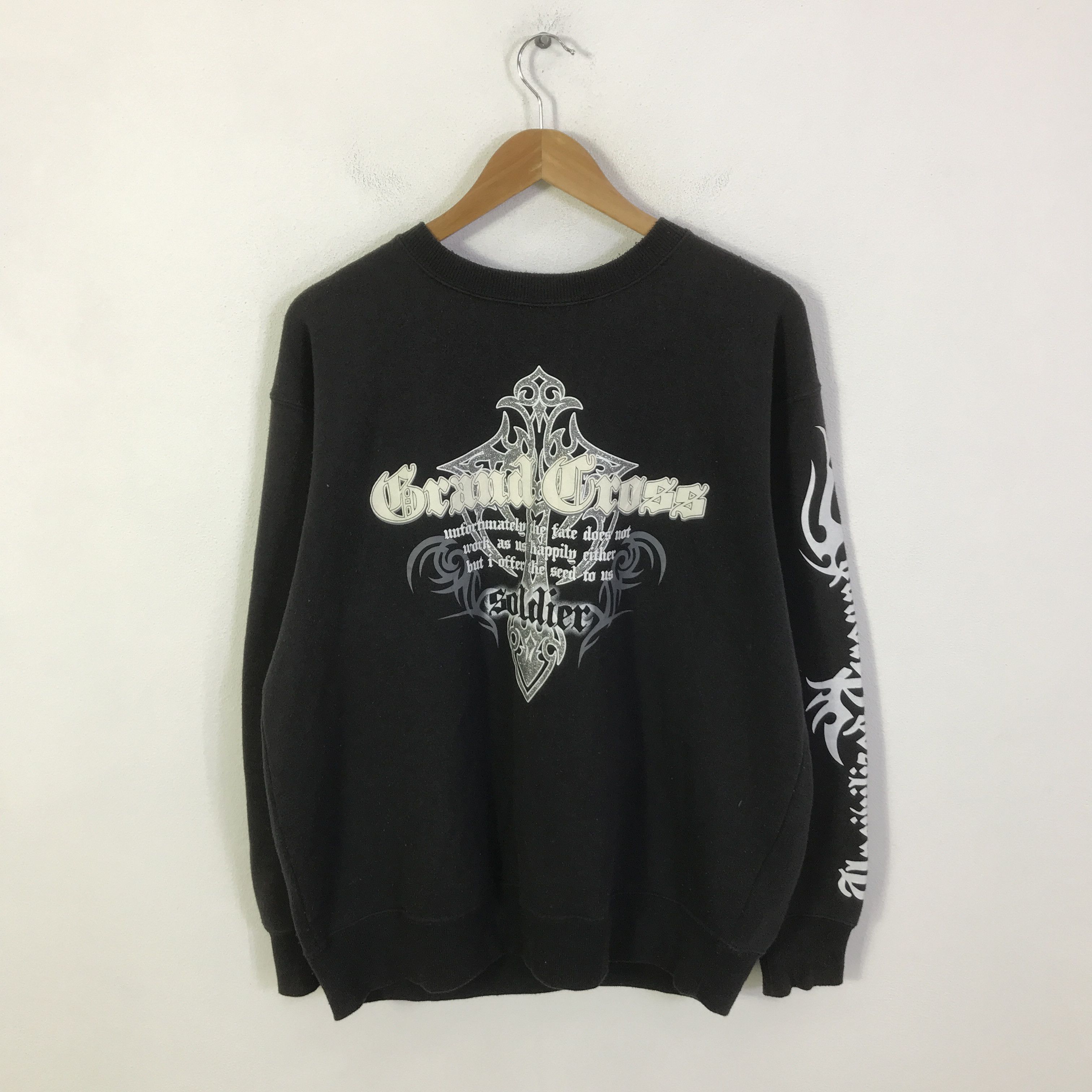 Japanese Brand grand cross punk Japan style gothic sweatshirt K101B10 Size US L / EU 52-54 / 3 - 3 Thumbnail
