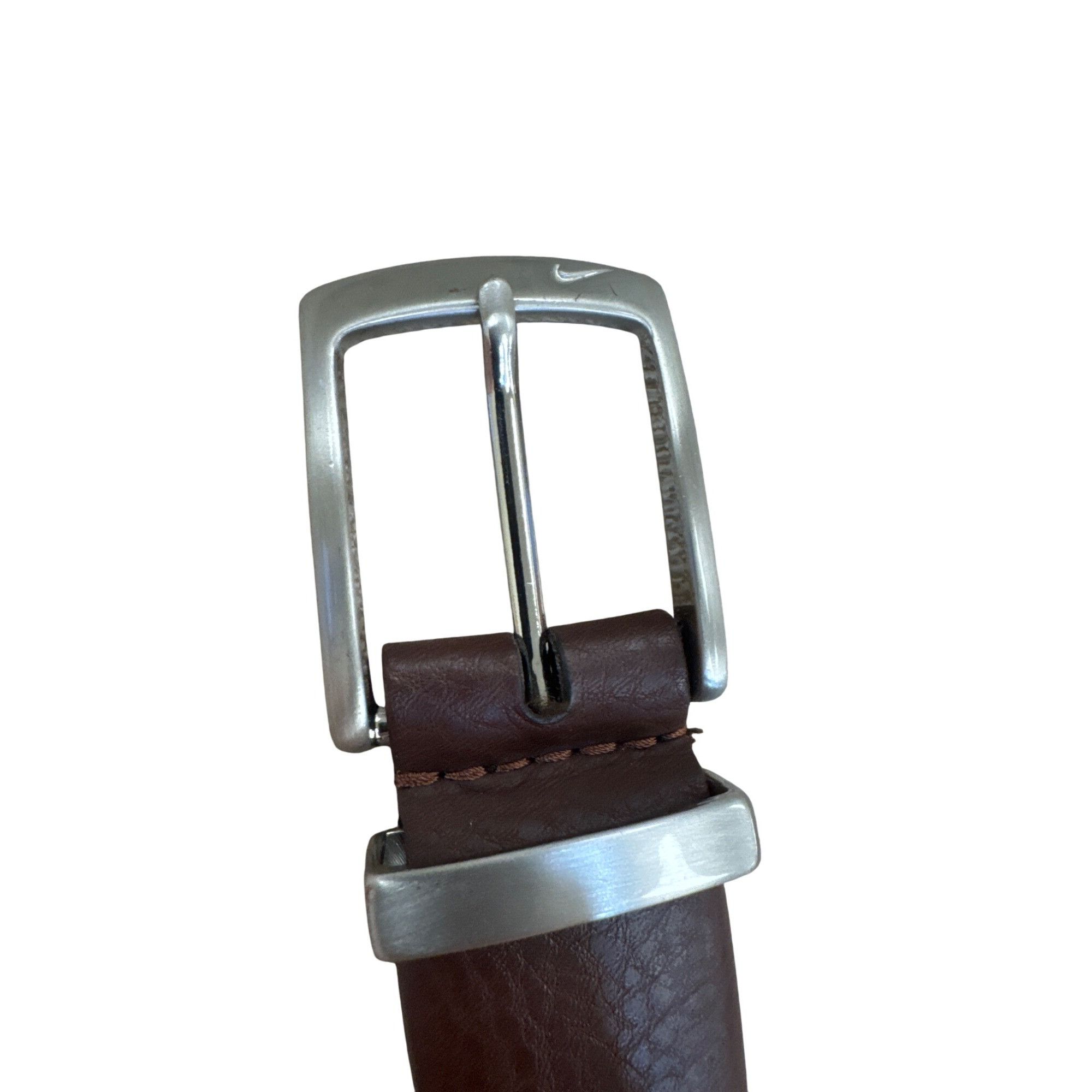 Nike Nike Brown Leather Belt With Silver Buckle For Men Size L SK Size 38 - 6 Thumbnail