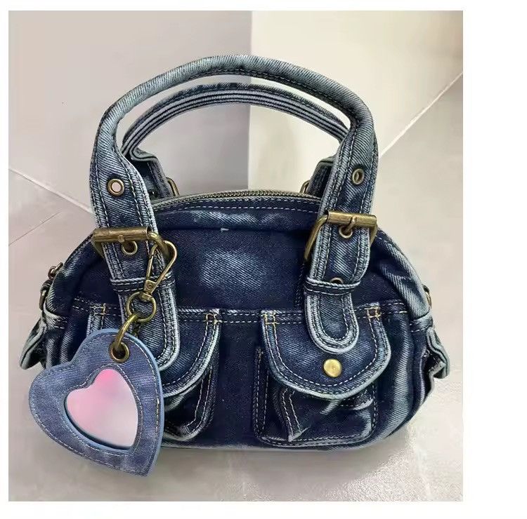 Vintage Designer Retro Vintage Style Y2k Jeans Denim Hand Bag Size ONE SIZE - 2 Thumbnail