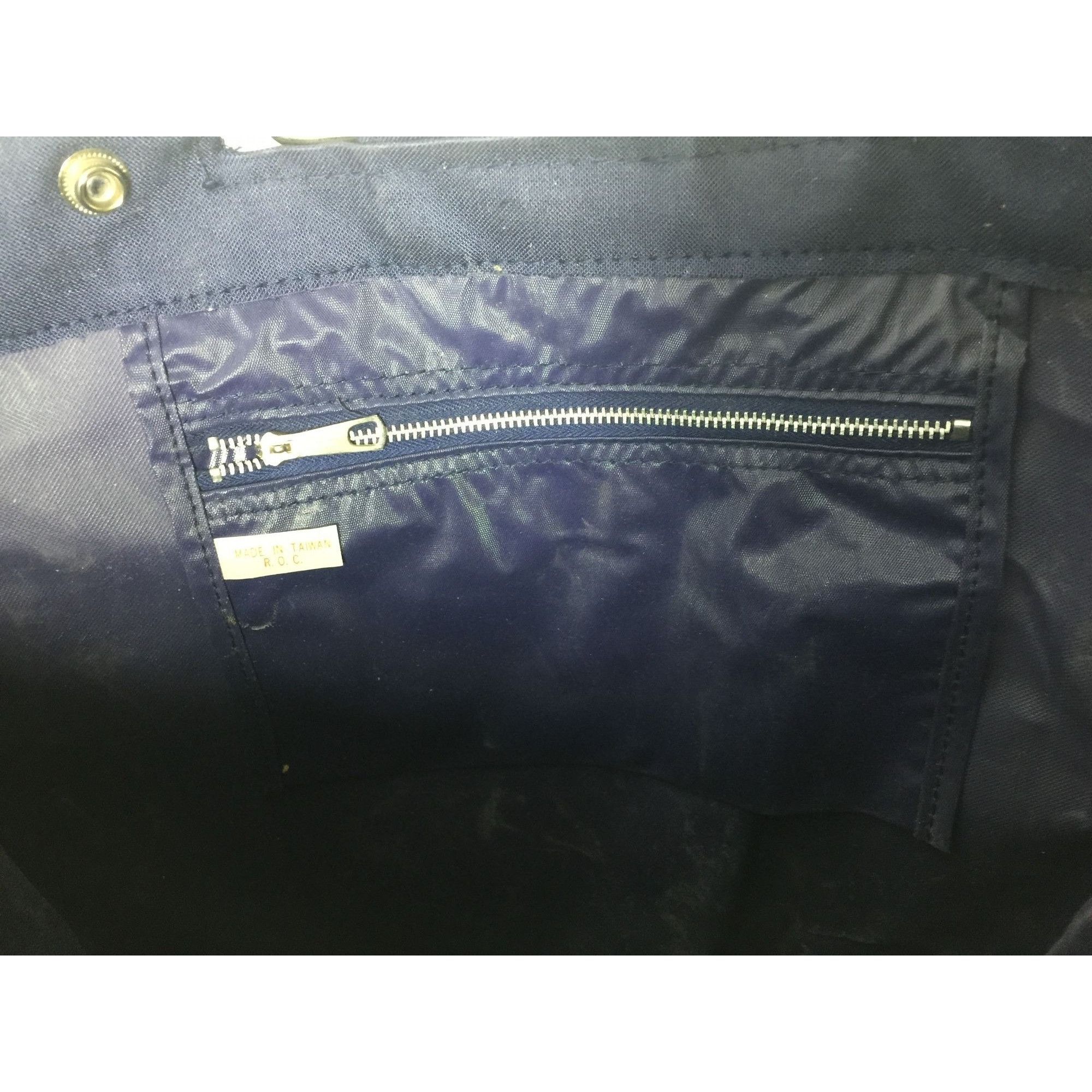 Other Navy Blue and White Junque Bag with Silver Metal Handles (ab Size ONE SIZE - 4 Thumbnail