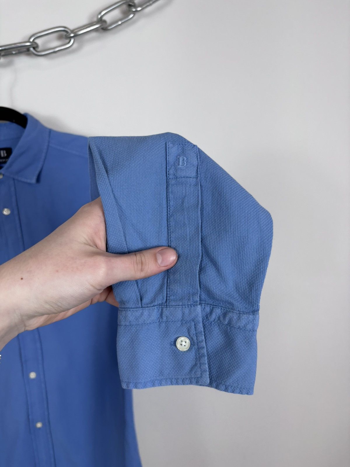 Boggi Boggi Milano Men’s Regular Fit Blue Cotton Button Up Shirt Size US M / EU 48-50 / 2 - 9 Thumbnail