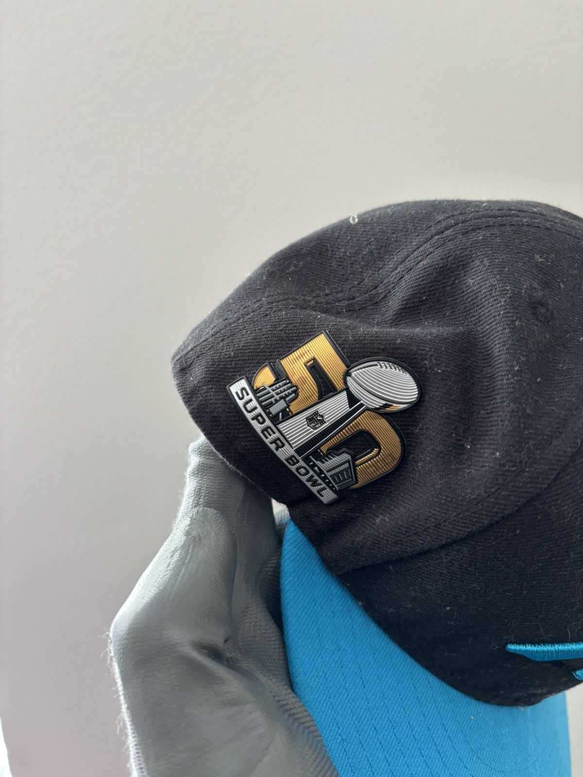 New Era 7 5/8 Carolina Panthers Fitted Hat Size ONE SIZE - 2 Thumbnail