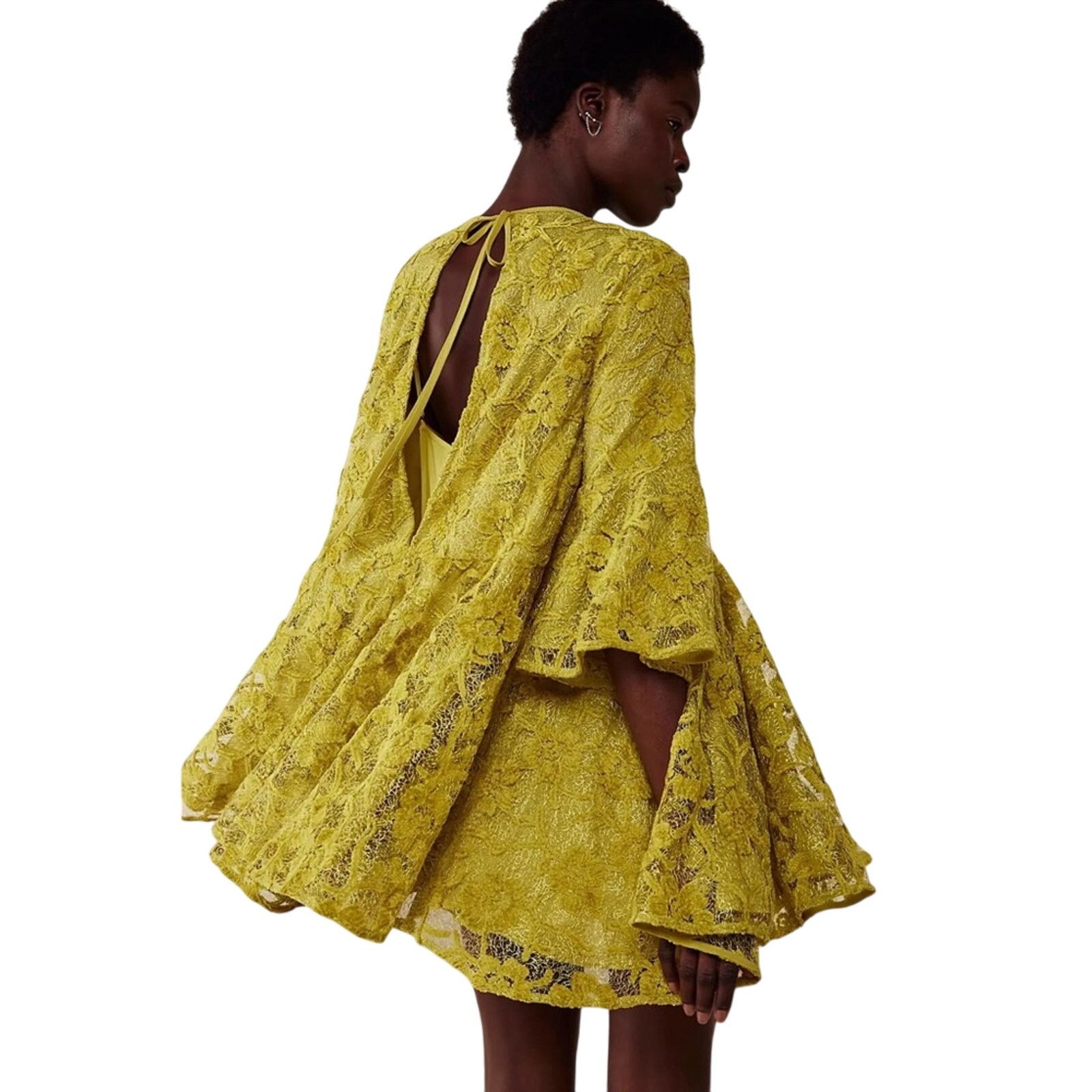 Free People Free Peoples Le Fleur Mini Green Dress XL NWOT Size XL / US 12-14 / IT 48-50 - 2 Thumbnail