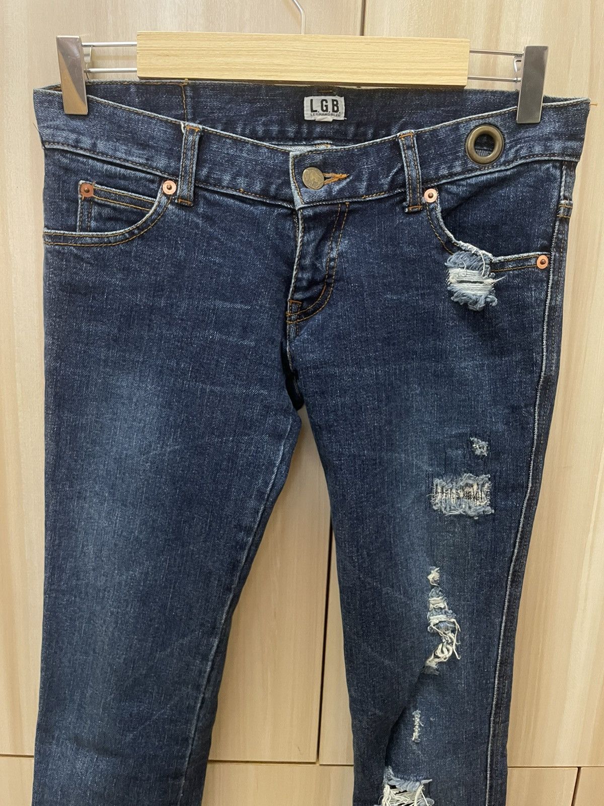 Le Grande Bleu (L.G.B.) LGB Strecthable Bootcut Distressed Jeans Size 30" / US 8 / IT 44 - 4 Thumbnail