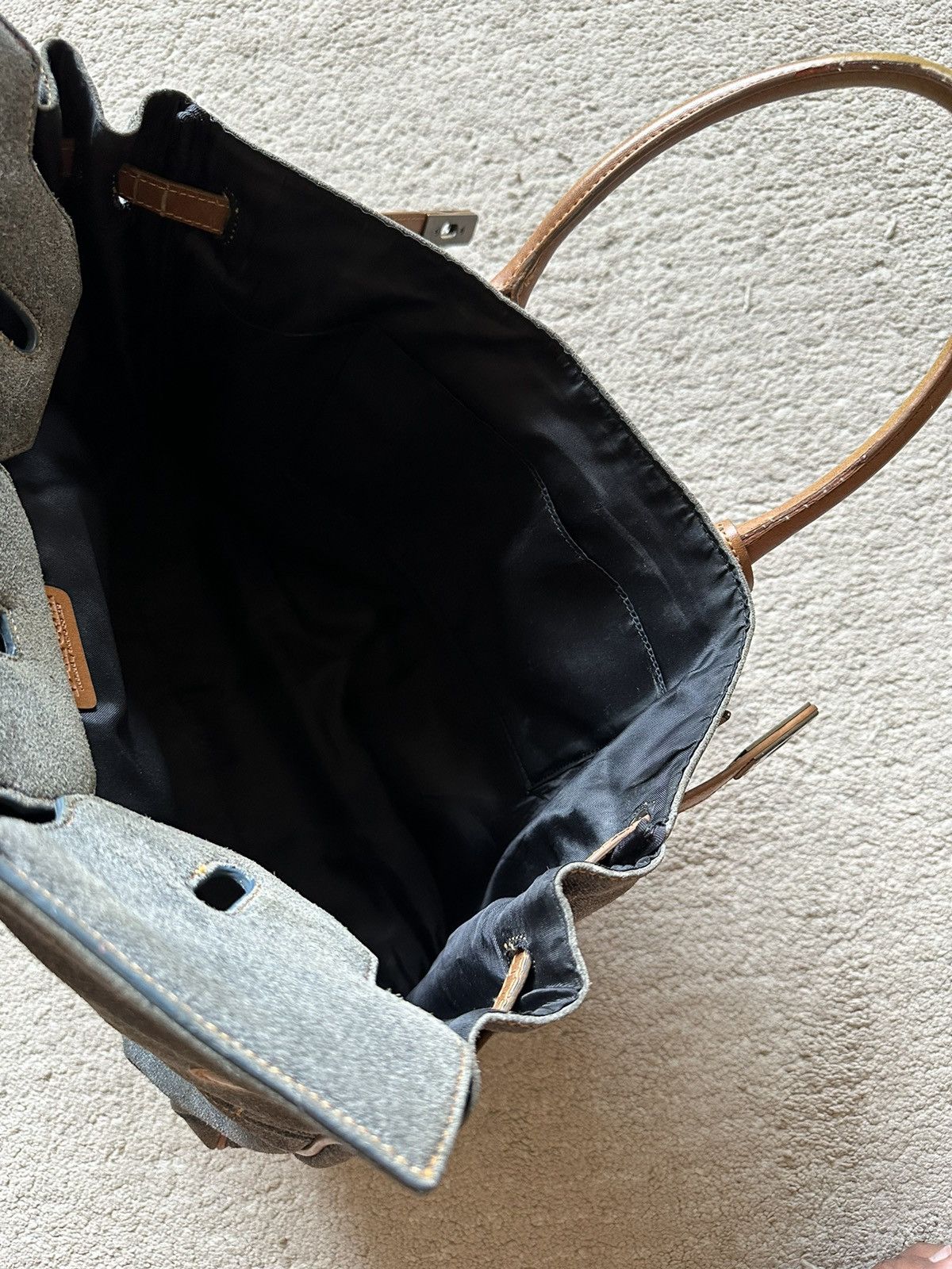 Japanese Brand 1990s Japan Made D-Dream Denim Distressed Birkin Bag Size ONE SIZE - 13 Thumbnail
