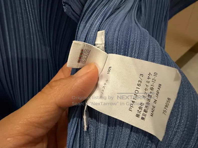 Issey Miyake Issey Miyake Blue pleated long-sleeve top Size L / US 10 / IT 46 - 4 Thumbnail