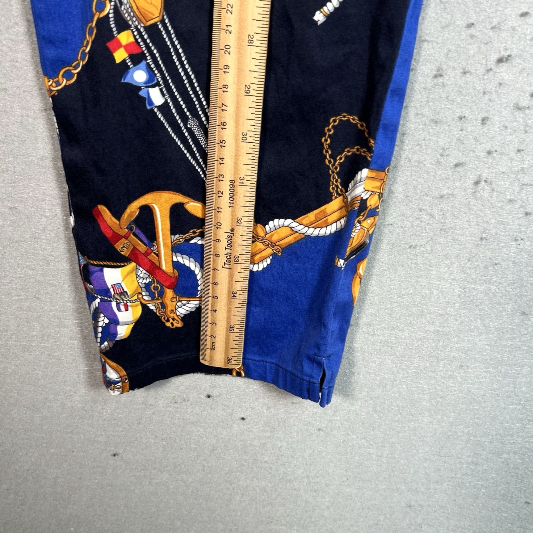 Ralph Lauren VINTAGE Lauren Ralph Lauren Pants Womens Size 10 Blue Black Straight Leg Chino Flat Front Cotton Blend Inseam 26 in Size 32" / US 10 / IT 46 - 3 Thumbnail