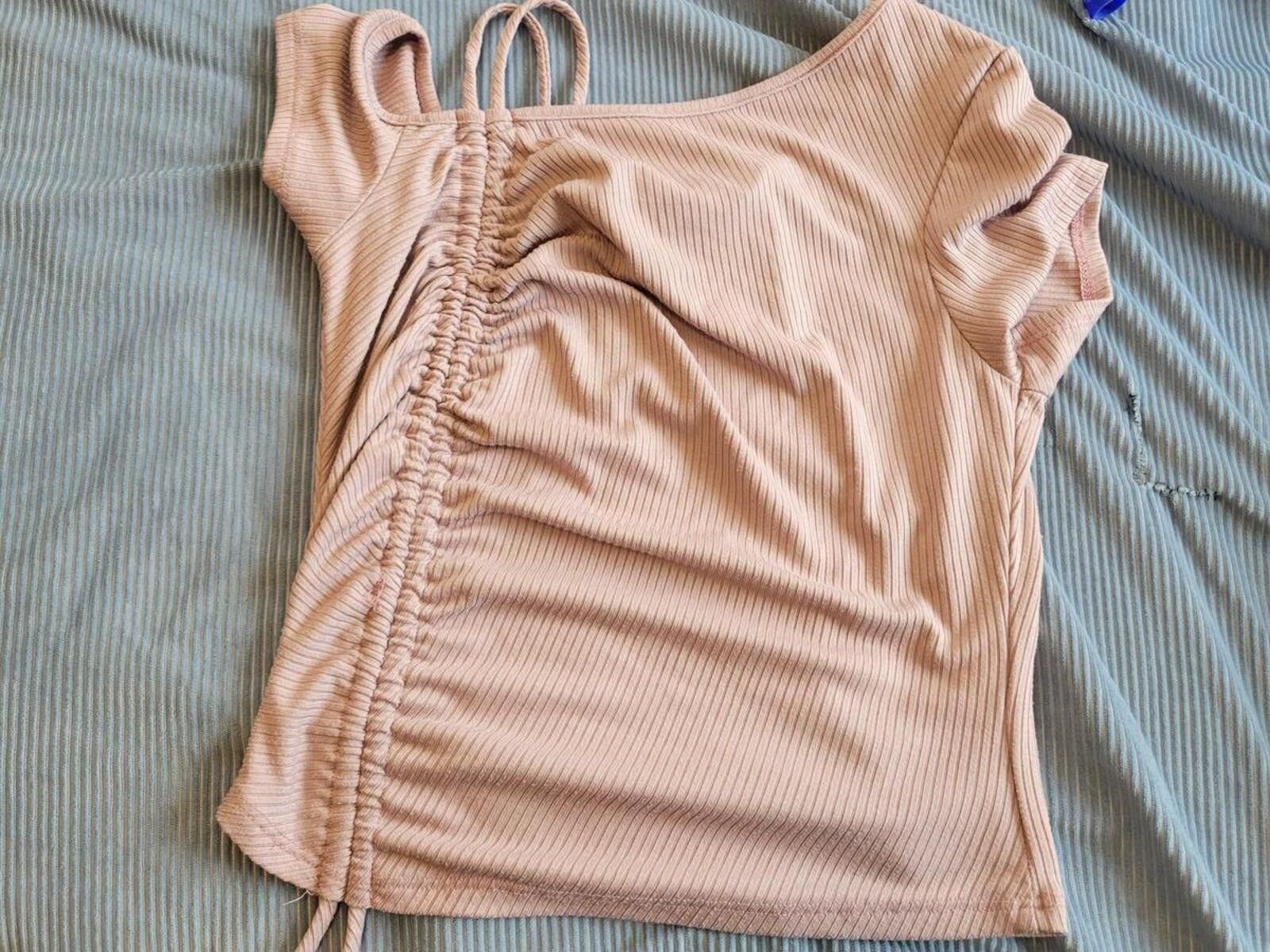 Other French Pastry Pink Ribbed Top with Side Drawstrings Size M / US 6-8 / IT 42-44 - 1 Thumbnail