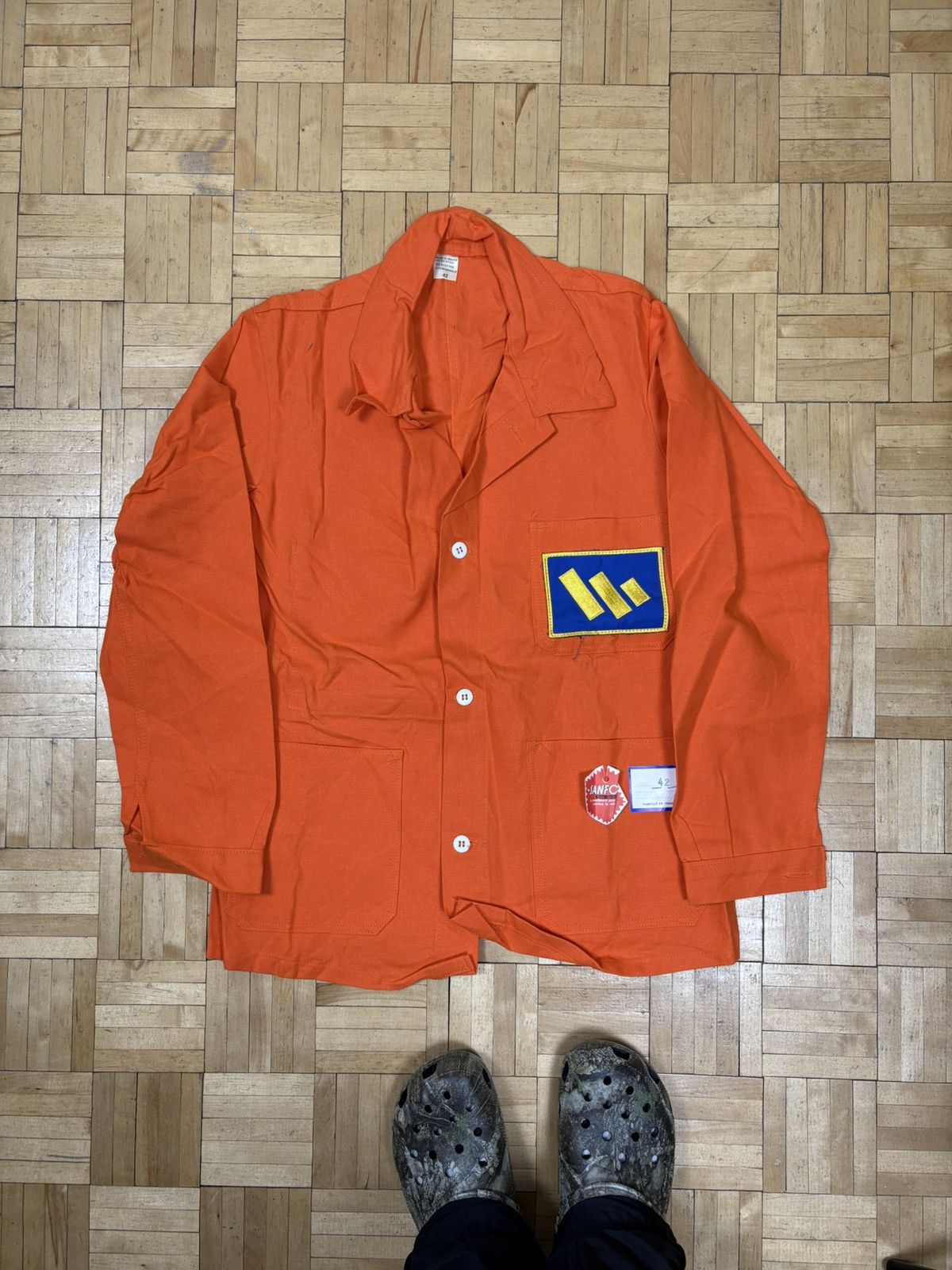 Le Laboureur nos 70s French chore coat orange made in France Size US S / EU 44-46 / 1 - 1 Thumbnail