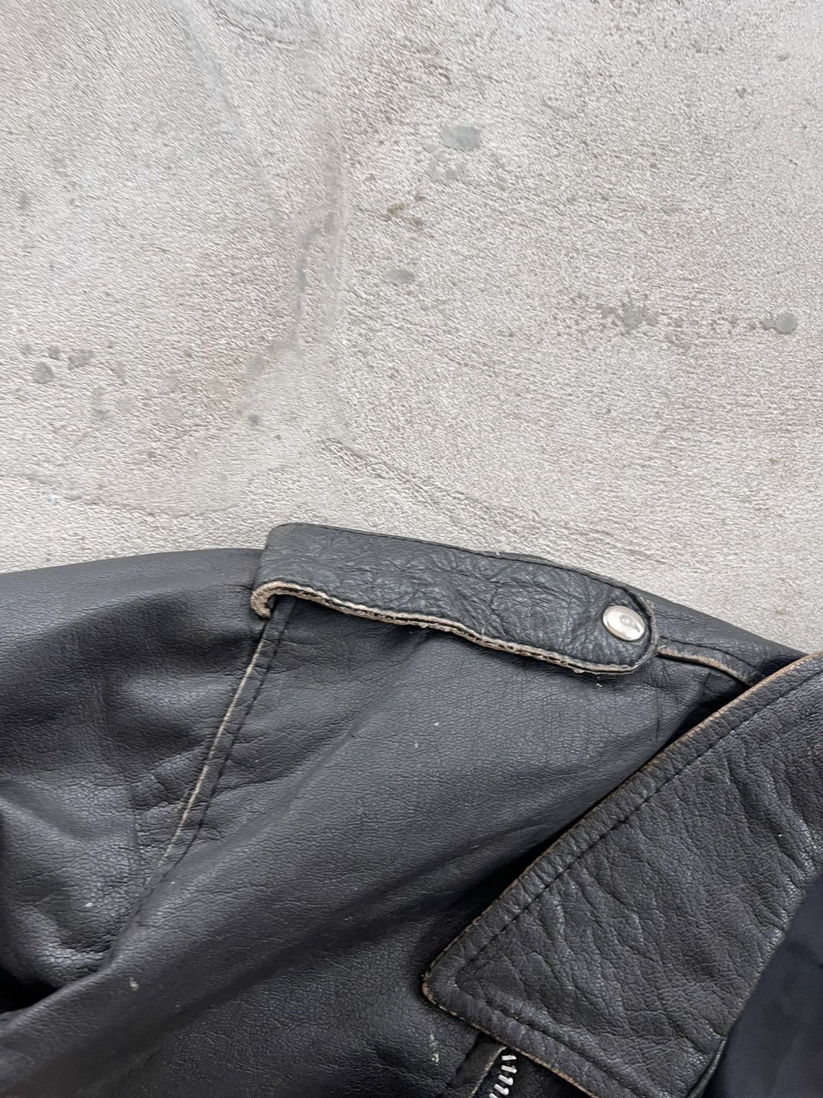 Harley Davidson Vintage Biker Faded Black Leather Moto Jacket Avantgarde Size US M / EU 48-50 / 2 - 16 Thumbnail