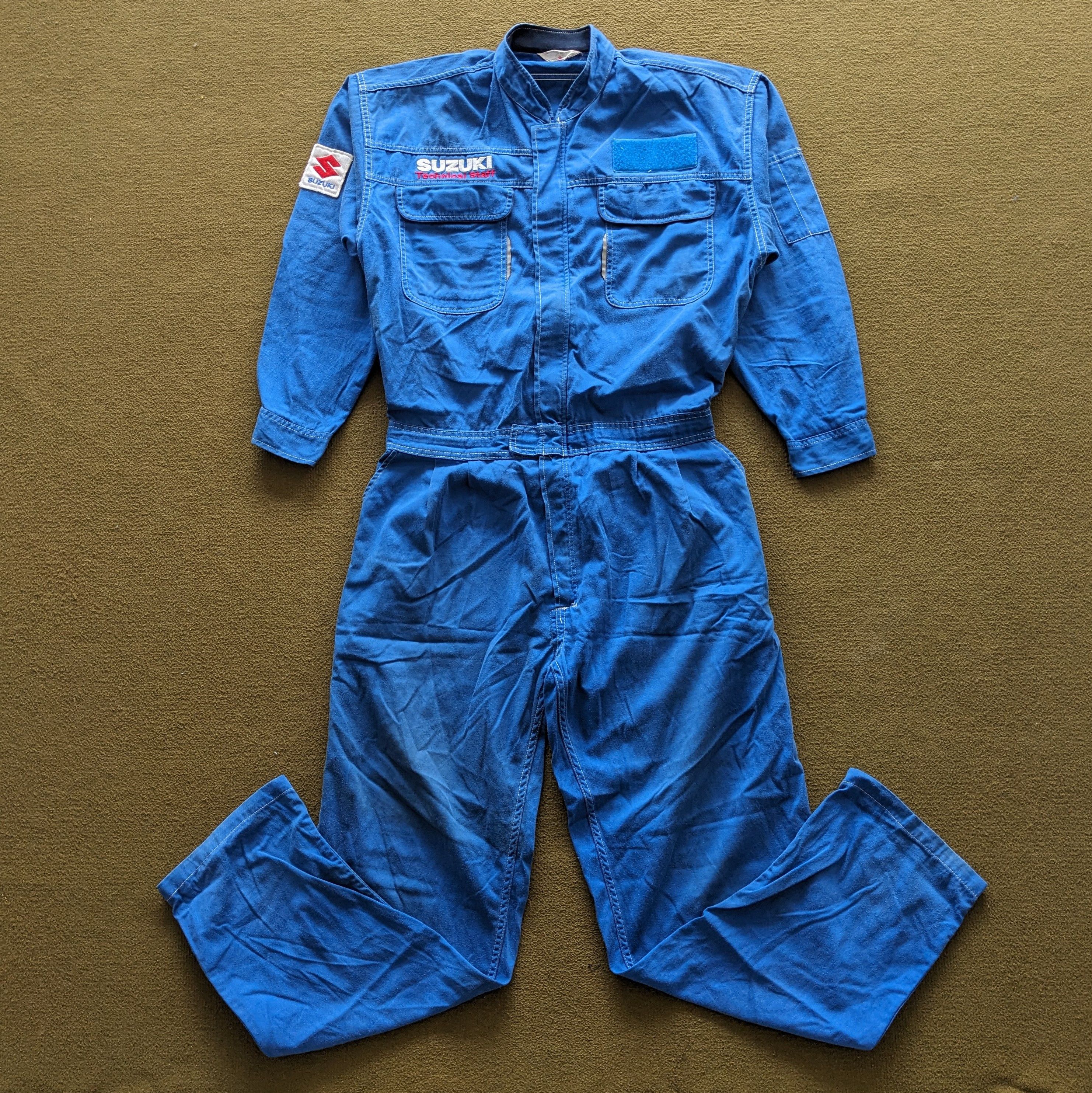 Vintage Vintage SUZUKI Racing Coverall Workwear Jacket Size US L / EU 52-54 / 3 - 3 Thumbnail