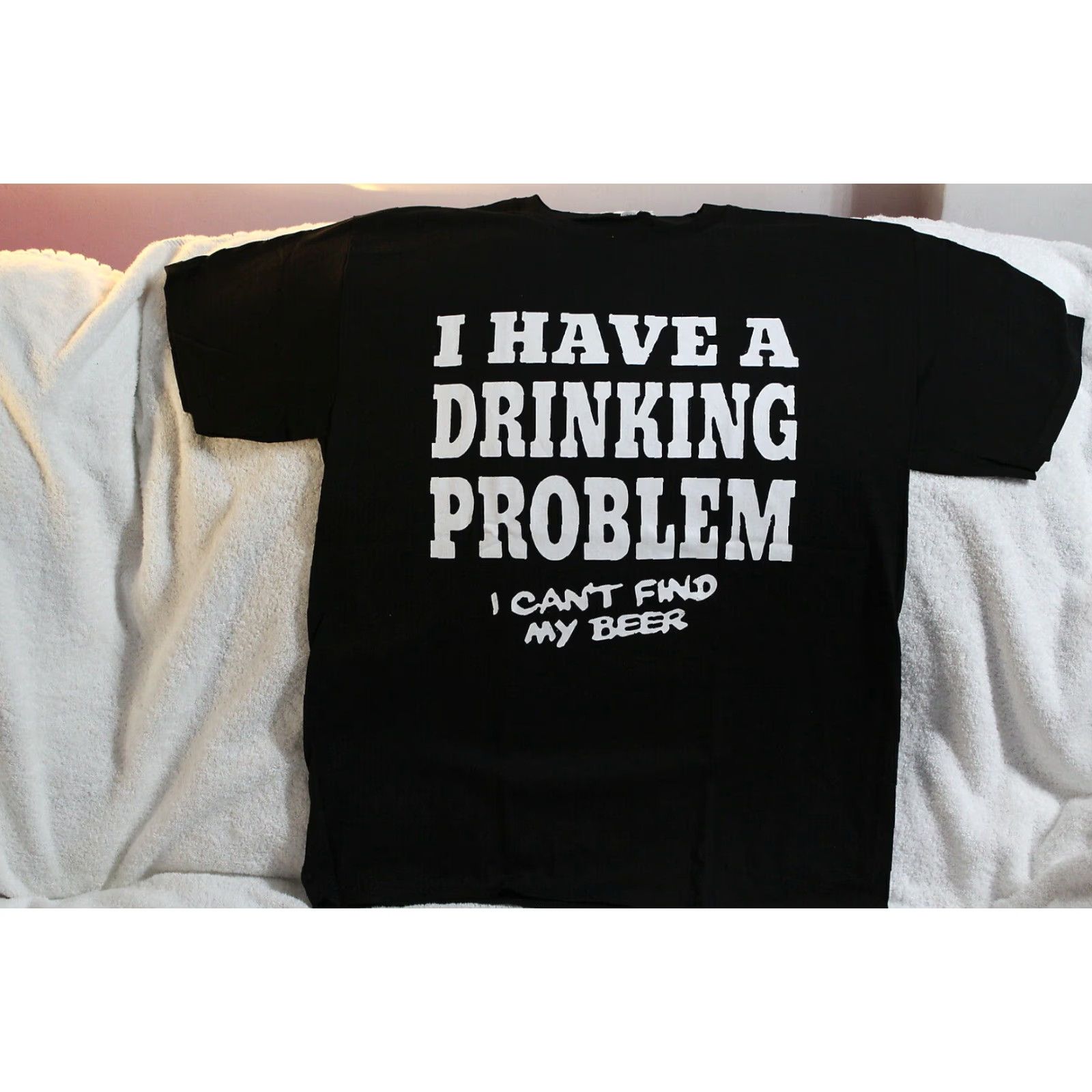 Vintage FUNNY BEER GRAPHIC T-SHIRT | ALSTYLE APPAREL | Men's Large | Black | Drinking Theme | Short Sleeve Size US L / EU 52-54 / 3 - 2 Thumbnail