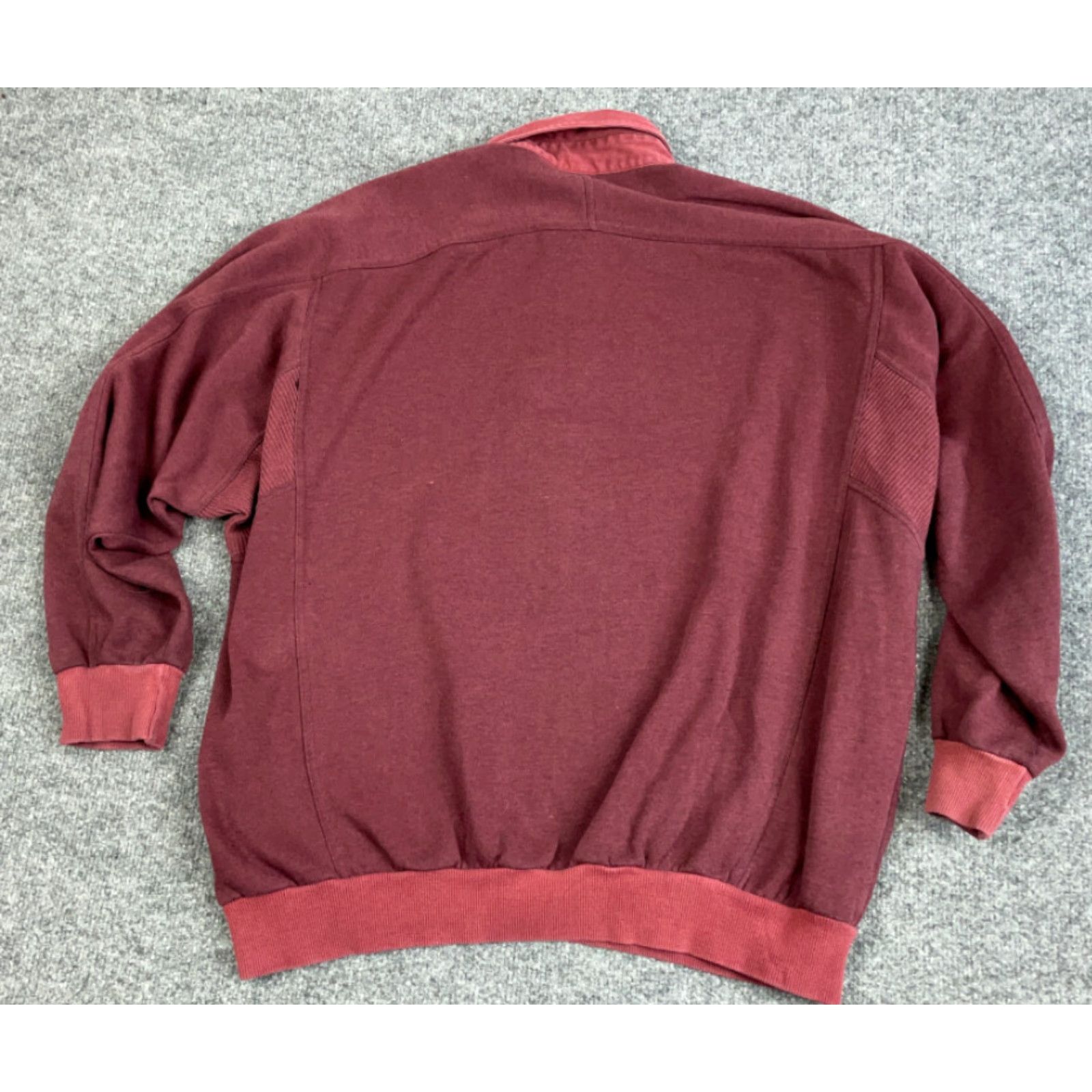 Vintage VINTAGE Todays News Polo Shirt Men Big & Tall 1X Red 90s Dad Style Ribbed Panel Heavy Knit Collared Pullover Long Sleeve Casual Shirt Size US XL / EU 56 / 4 - 2 Thumbnail