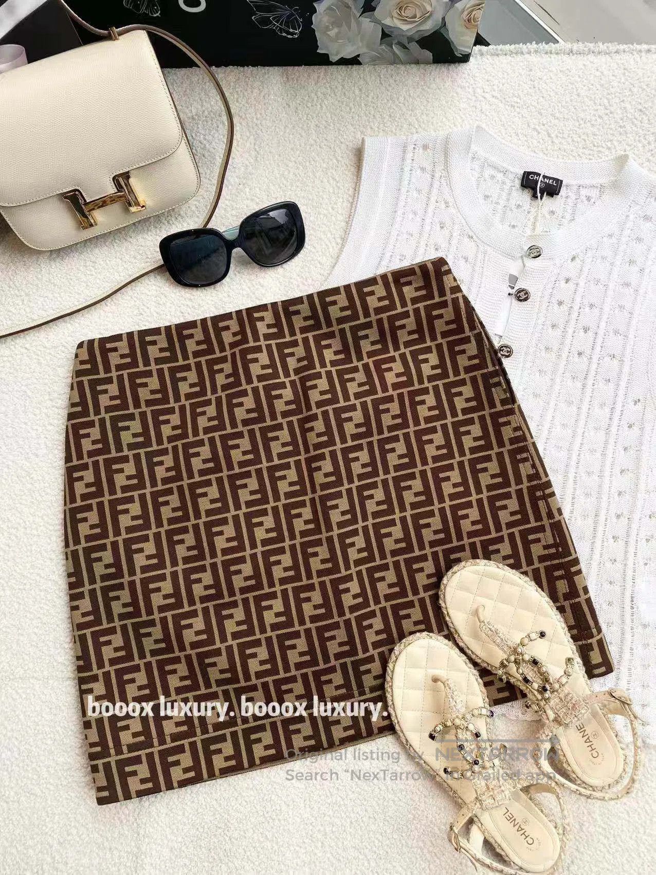 Fendi Fendi Brown old flowers full of printed short skirts| Size 26" / US 2 / IT 38 - 1 Thumbnail