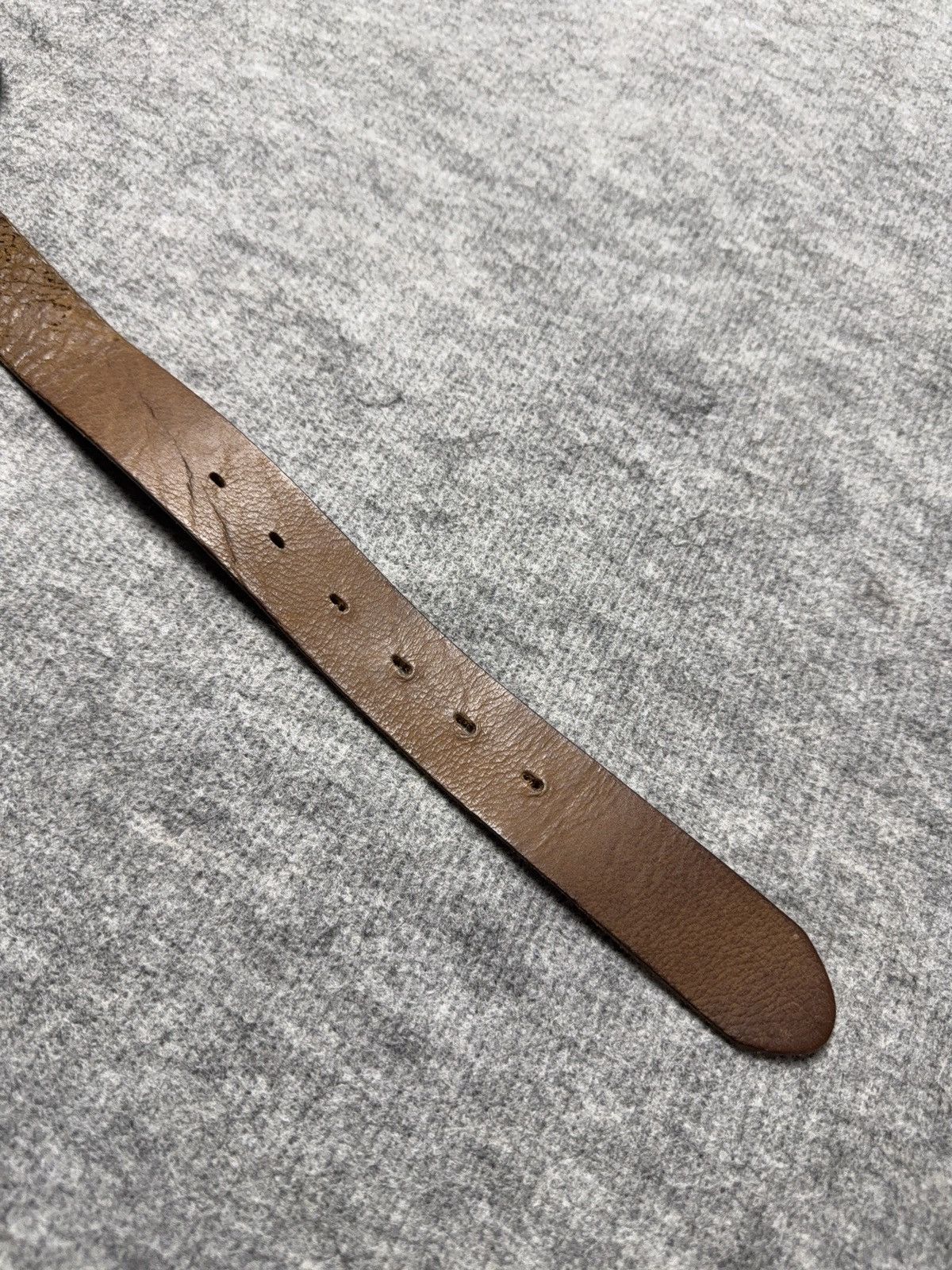 Vintage Vintage Roy Robson Brown Leather Belt Minimal Metal Buckle Size ONE SIZE - 7 Thumbnail