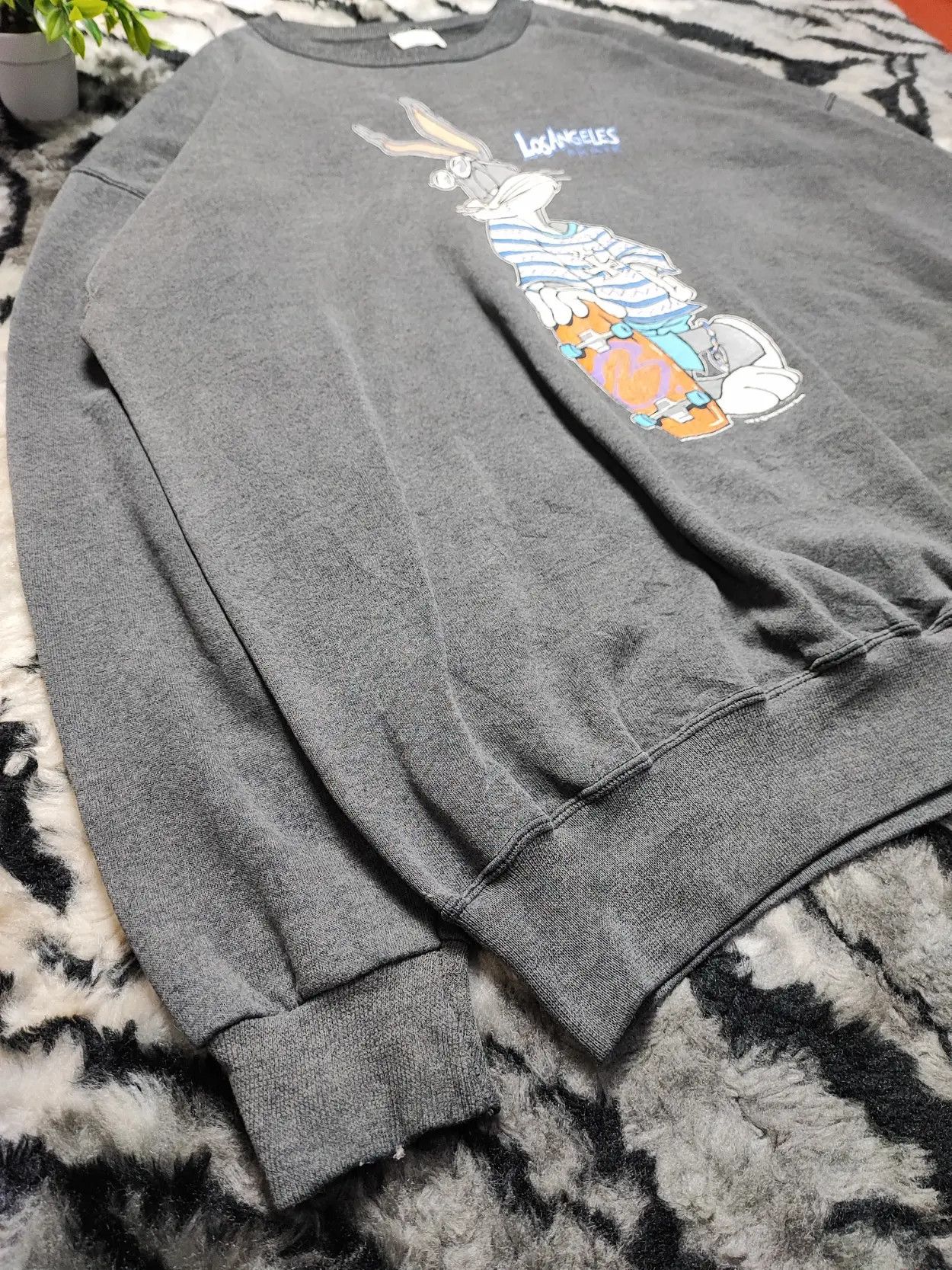 Vintage 90s Bugs Bunny Georgetown Looney Tunes Puff Print Size US L / EU 52-54 / 3 - 3 Thumbnail