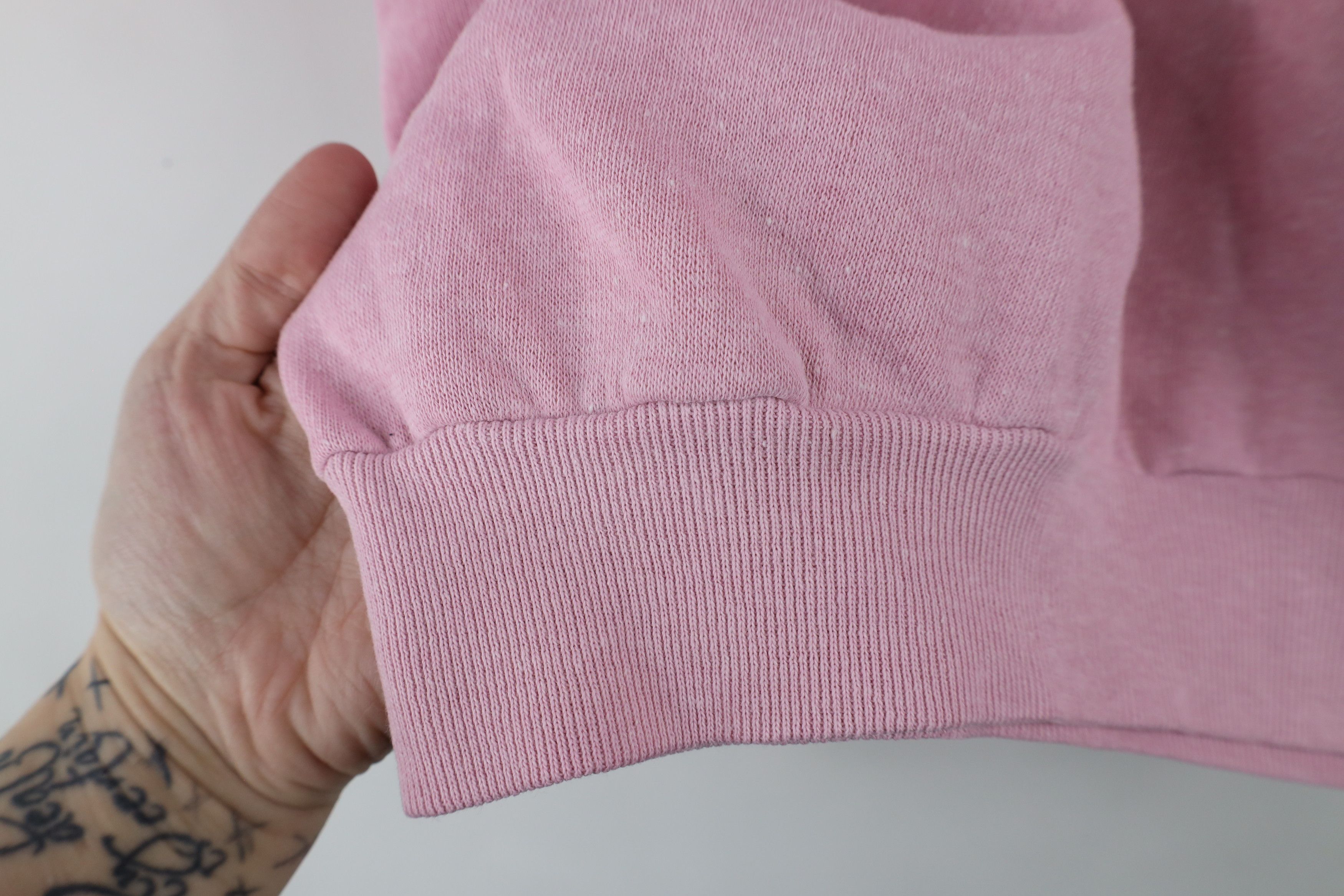 Vintage Vintage 90s Streetwear Seam Short Sleeve Sweatshirt Pink USA Size L / US 10 / IT 46 - 8 Thumbnail