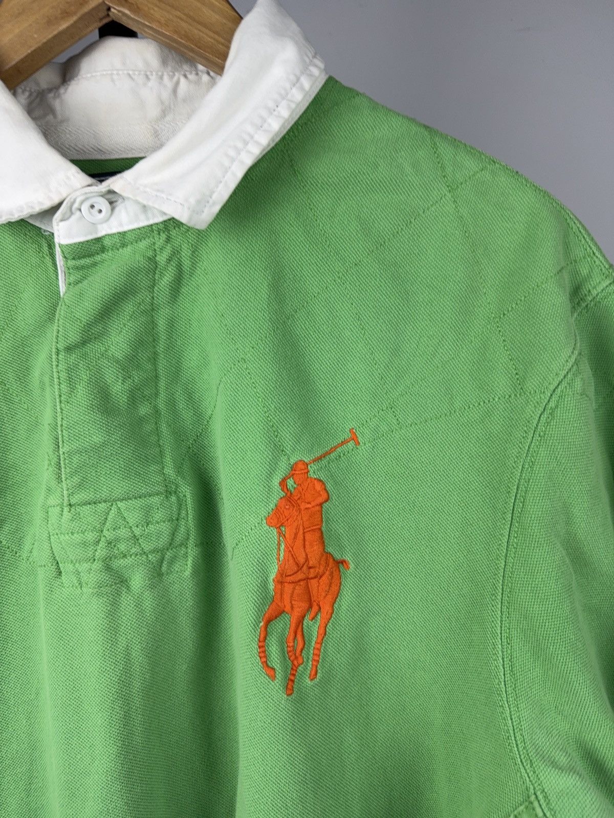 Polo Ralph Lauren 90s Retro Polo Ralph Lauren Big Pony Custom Fit Rugby Polo Size US XL / EU 56 / 4 - 8 Thumbnail