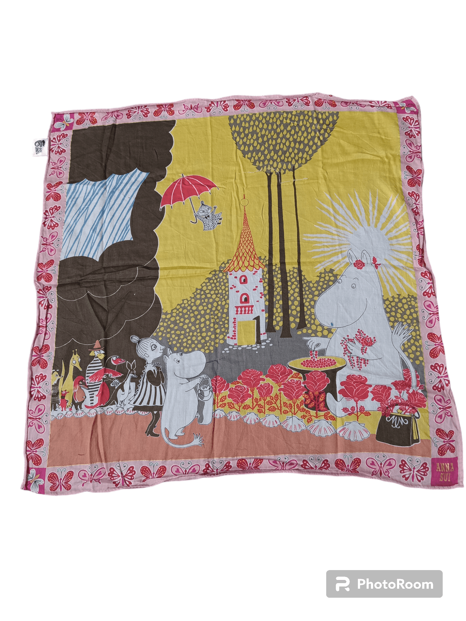 image of Anna Sui X Moomin 100 Handkerchif in Red, Women's