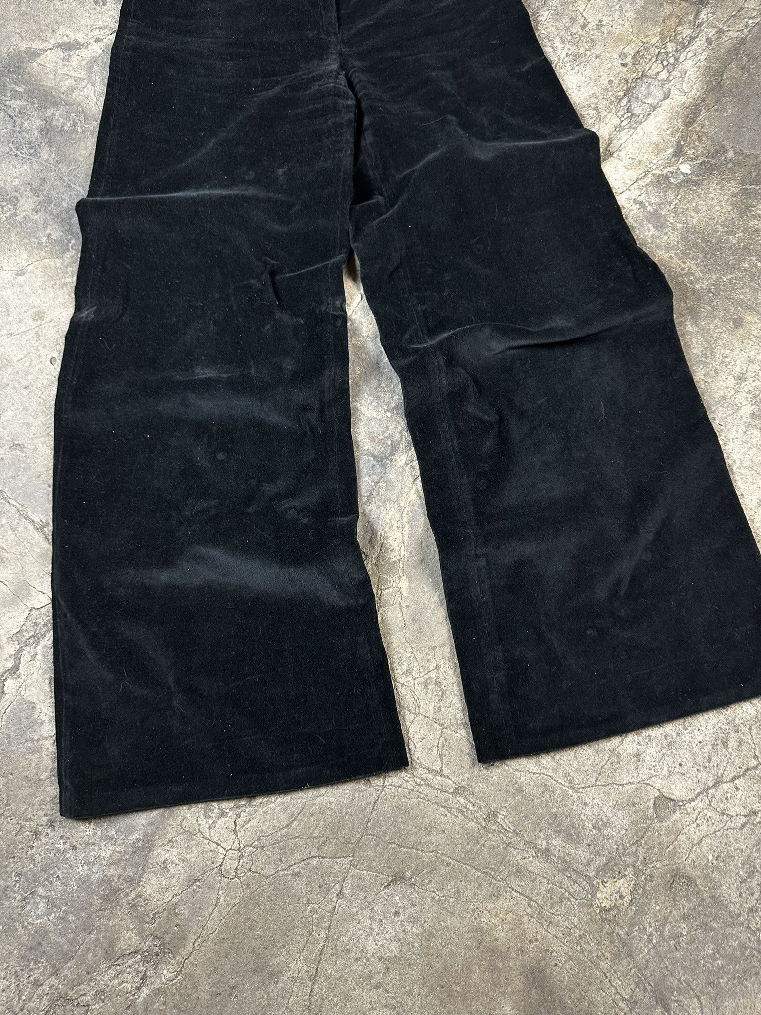 Japanese Brand 70s Velvet Flaired Avant Garde Baggy Oversized Pants Size US 28 / EU 44 - 2 Thumbnail