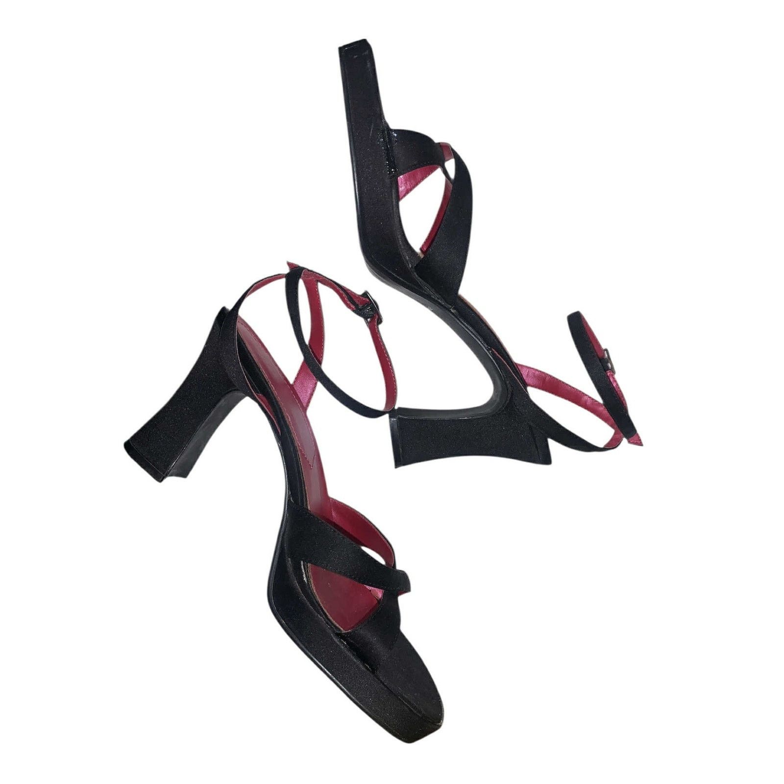 Other VINTAGE Y2K Sandal Chunk Heel Ankle Strap Open Toe Black Sz8 Size US 8 / IT 38 - 4 Thumbnail