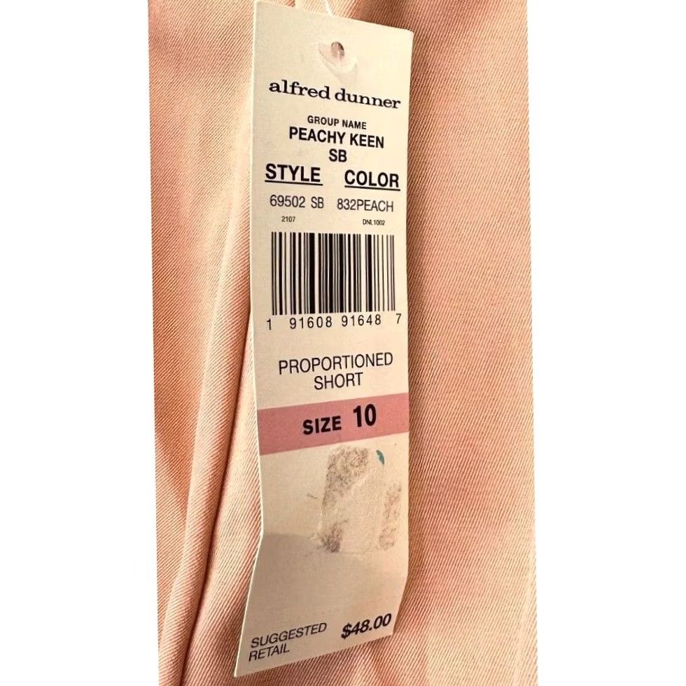 Vintage Alfred Dunner Pants Womens 10 Pink Peach Keen Stretch Straight Leg Pull Ladies NEW Size 32" / US 10 / IT 46 - 3 Thumbnail