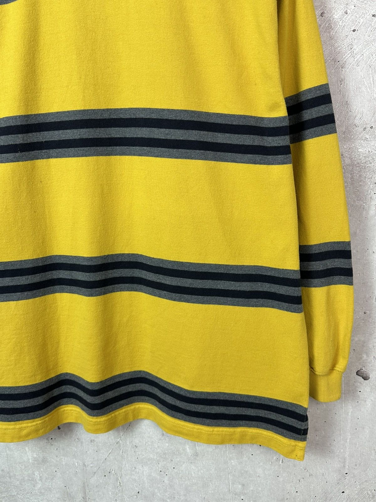 Gant Vintage Gant USA Yellow Stripped Cotton Long Sleeve Polo Size US L / EU 52-54 / 3 - 8 Thumbnail