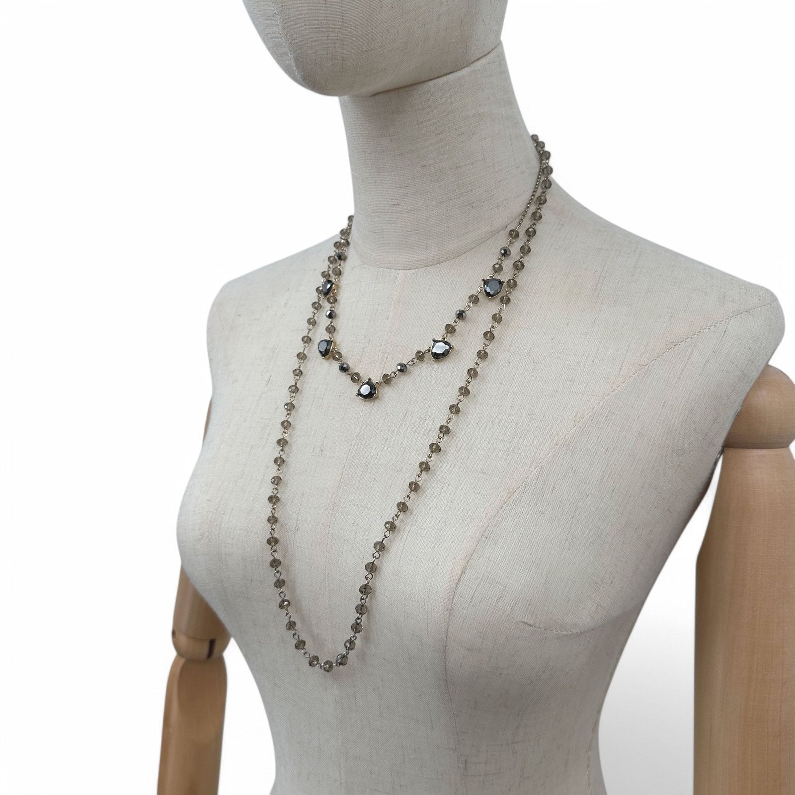 Banana Republic Banana Republic Layered Necklace Smoke Crystal Beads Size ONE SIZE - 2 Thumbnail