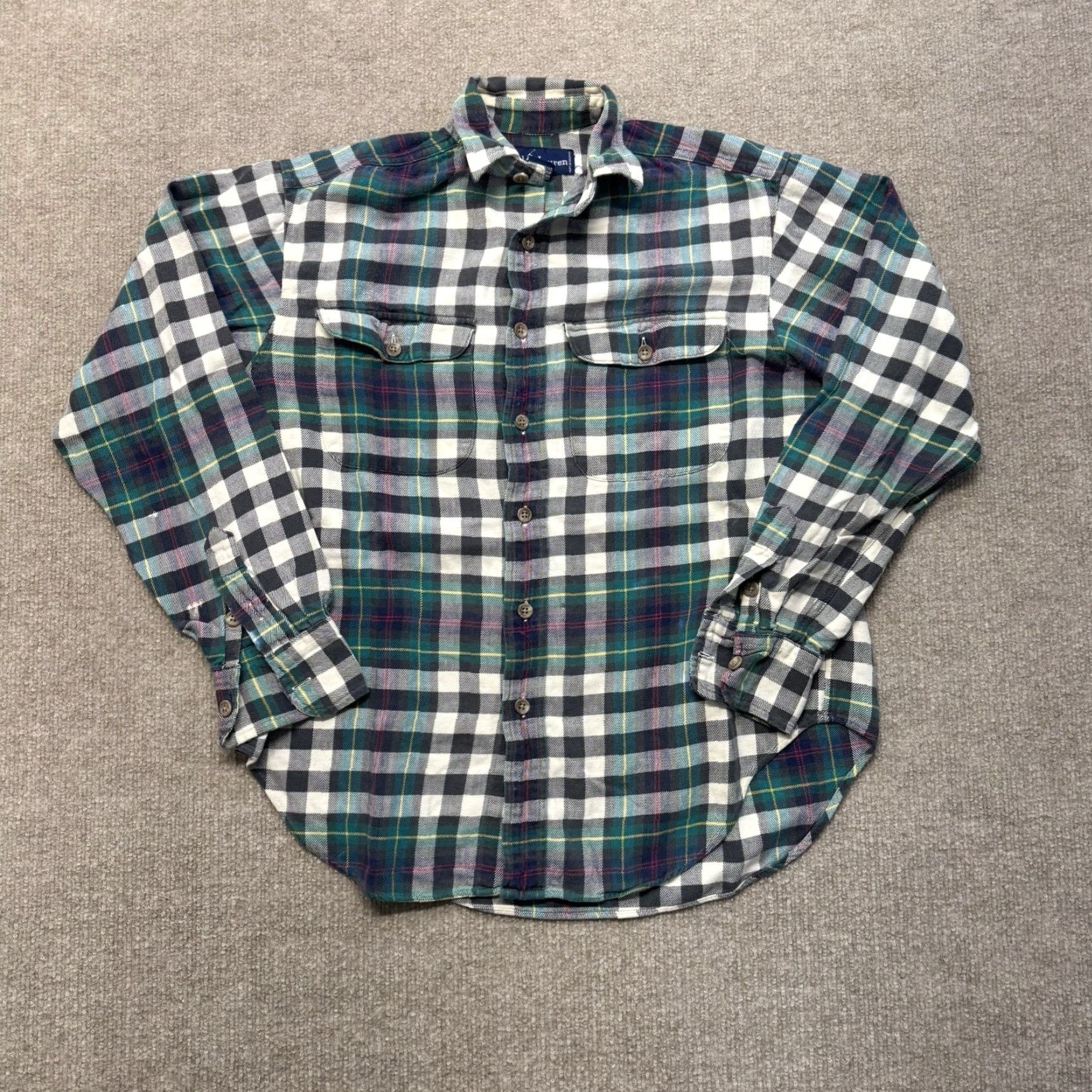 Polo Ralph Lauren VINTAGE Polo Ralph Lauren Flannel Shirt Men’s M 90s Plaid Cotton Button-Up Size US M / EU 48-50 / 2 - 2 Thumbnail