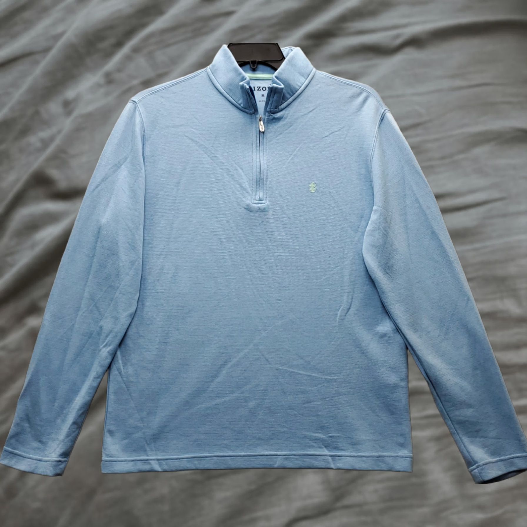 Izod IZOD Golf Sweatshirt Men M Blue Long Sleeve Mock Neck Quarter Zip Pony Logo Size US M / EU 48-50 / 2 - 1 Thumbnail