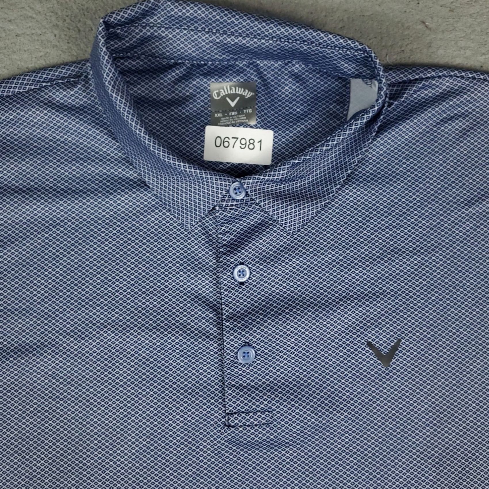 Callaway Callaway Polo Shirt Mens 2XL Blue Geometric Opti Dri Fit Short Sleeve Polo Shirt Mens Blue Geometric Pattern 2XL Modern Preppy Sports Mens Size US XXL / EU 58 / 5 - 2 Thumbnail