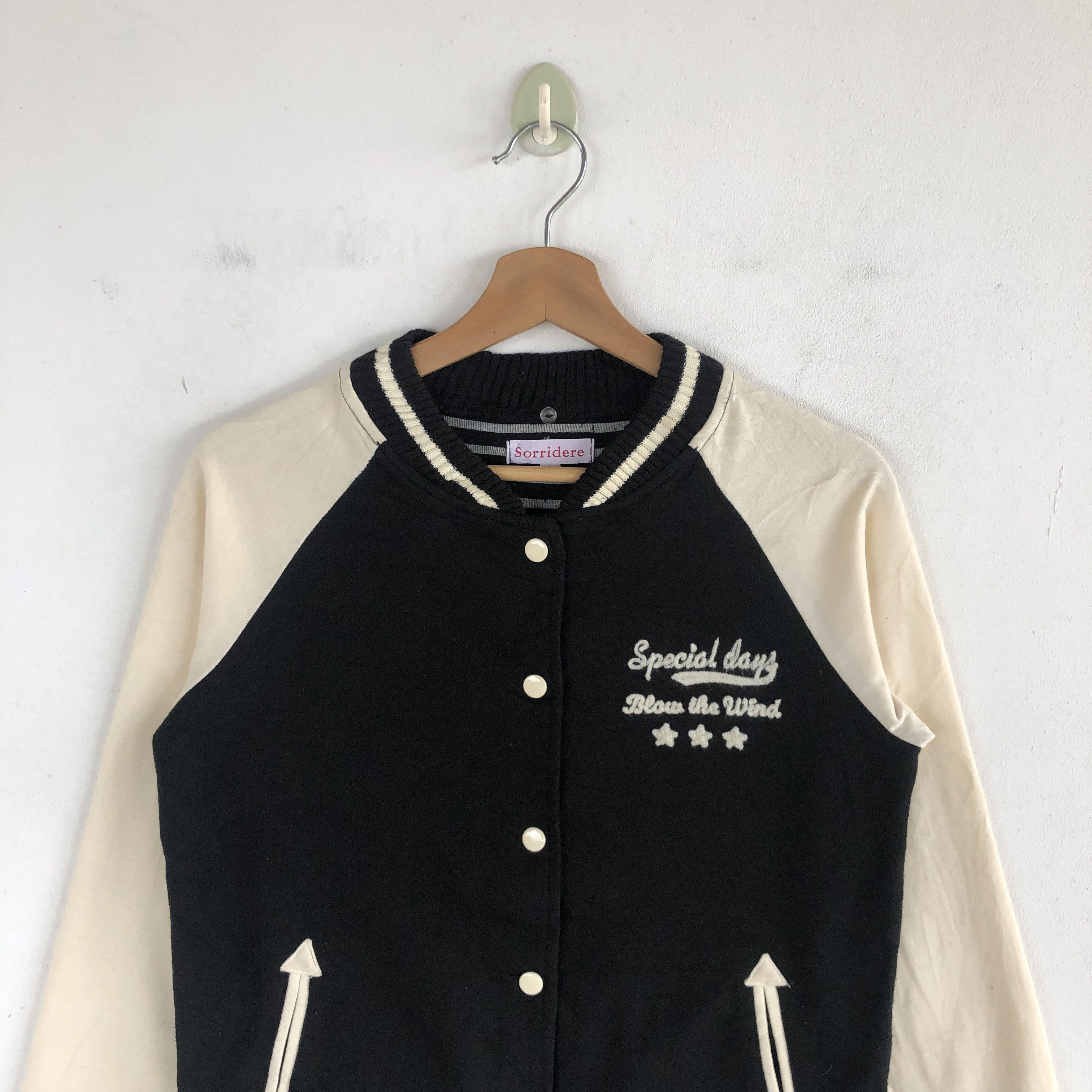 Japanese Brand × Vintage Y2K Japanese Harajuku Varsity Sweater Button Up Sweatshirt Size S / US 4 / IT 40 - 6 Thumbnail