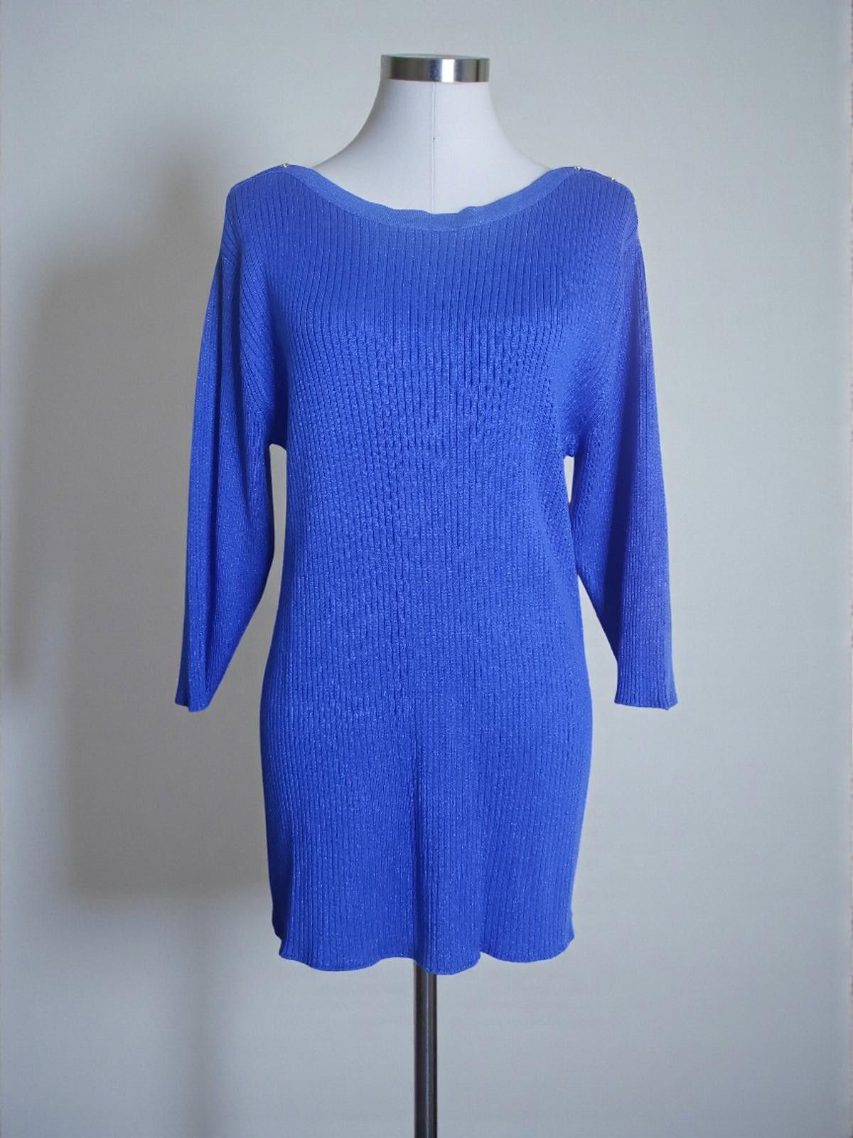Other Lane Bryant Blue Ribbed Knit Top Size 22/24 Size 3XL / US 20-22 - 3 Thumbnail