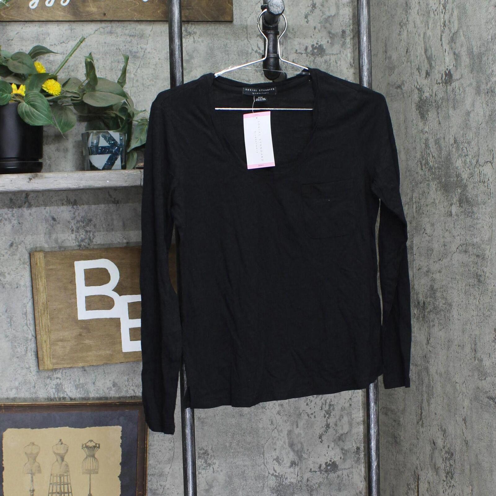 Sanctuary NWT Social Standard by Sanctuary Long T-Shirt Tee XL Black Size XL / US 12-14 / IT 48-50 - 1 Thumbnail