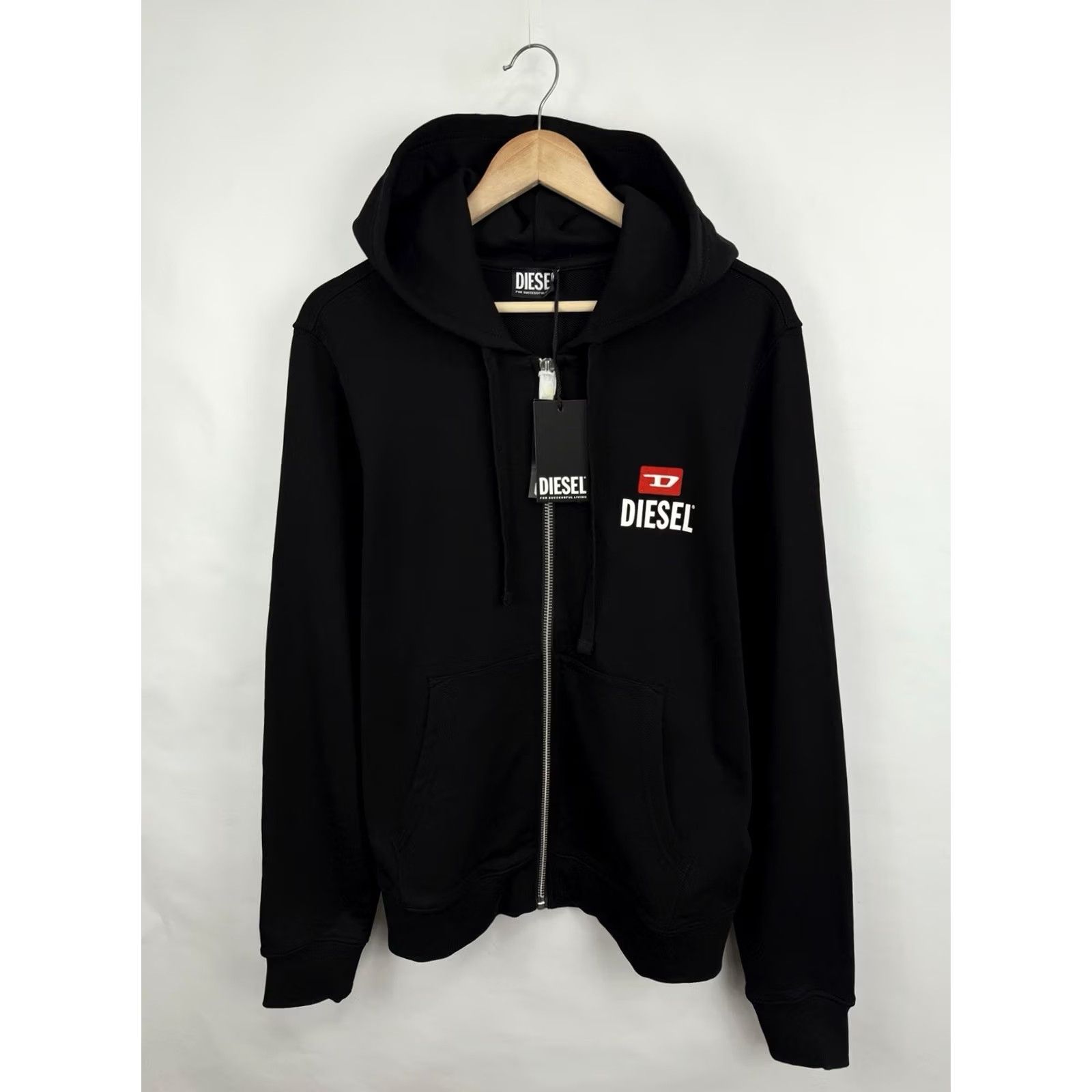 Diesel VINTAGE? Diesel Full Zip Hoodie Black For Successful Living Y2K Size L Mens Size US L / EU 52-54 / 3 - 5 Thumbnail