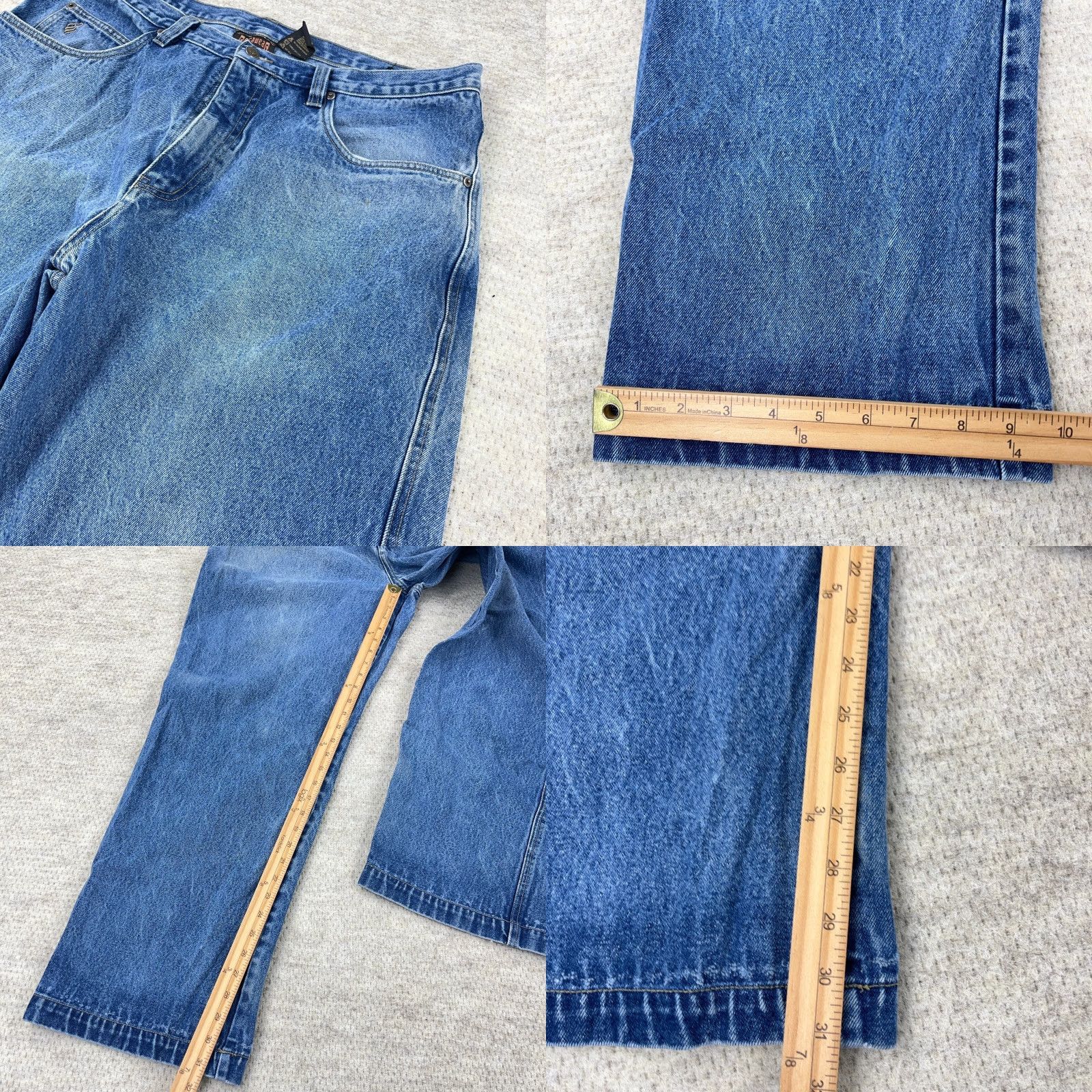 Rocawear VINTAGE Rocawear Jeans Men 38x34 Baggy Loose Fit Faded Med Wash Blue Denim 5-Pocket Grunge Hip Hop Size US 38 / EU 54 - 8 Thumbnail