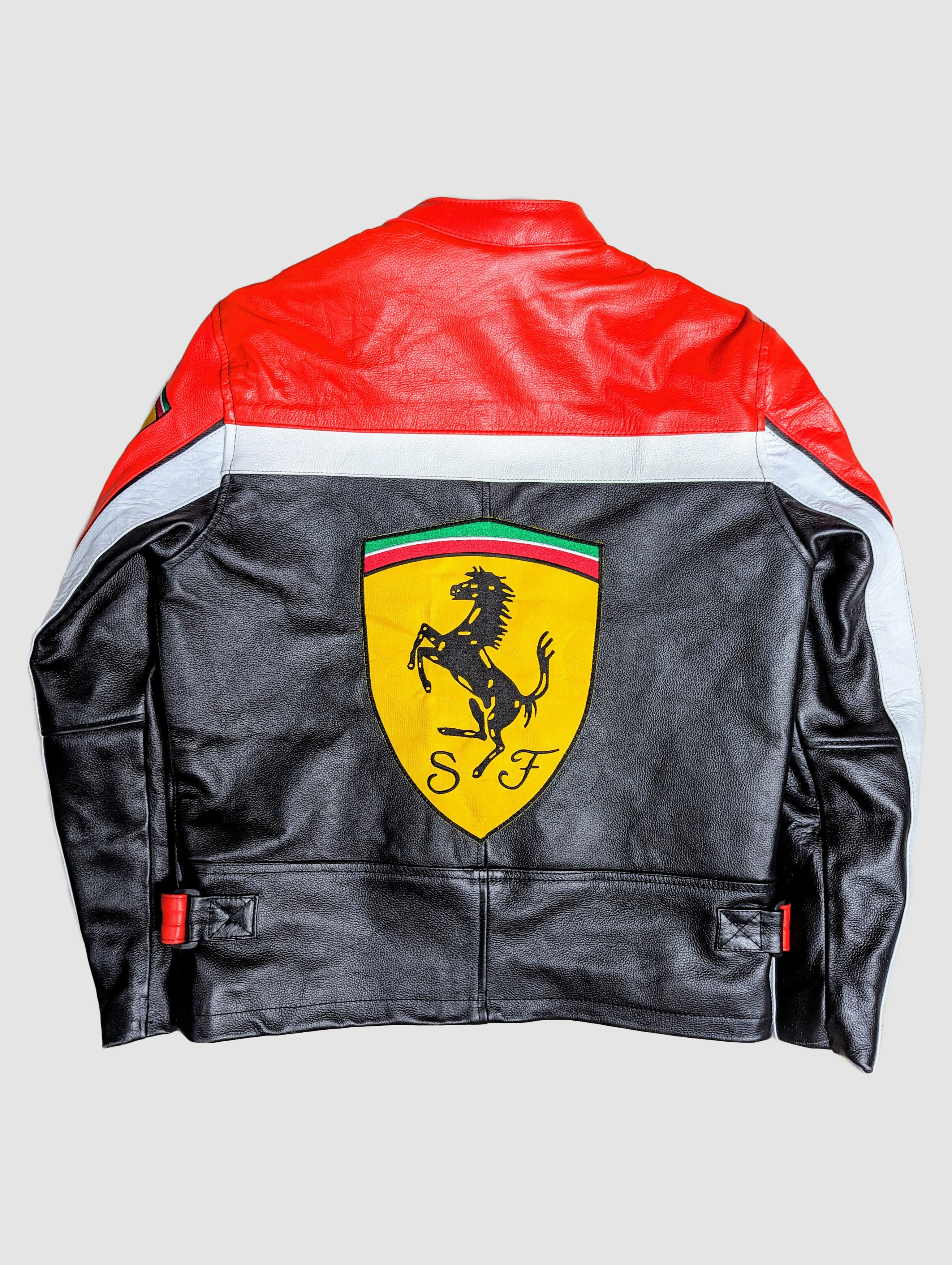 NASCAR FERRARI RACING LEATHER JACKET VINTAGE STREETWEAR Size US L / EU 52-54 / 3 - 2 Thumbnail