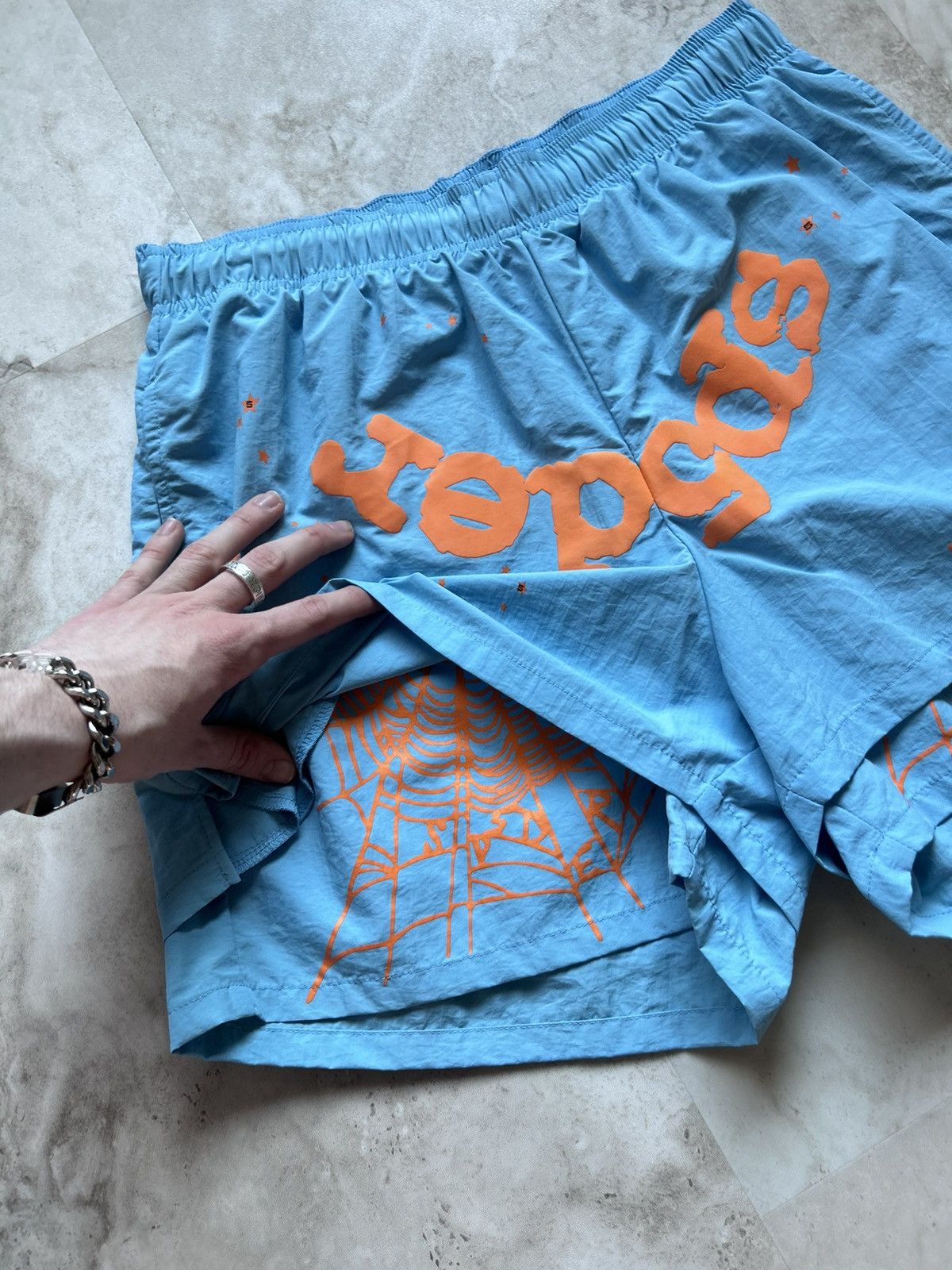 Sp5der Sp5der OG Web Double Layer Short Light Blue Size Medium Size US 32 / EU 48 - 5 Thumbnail