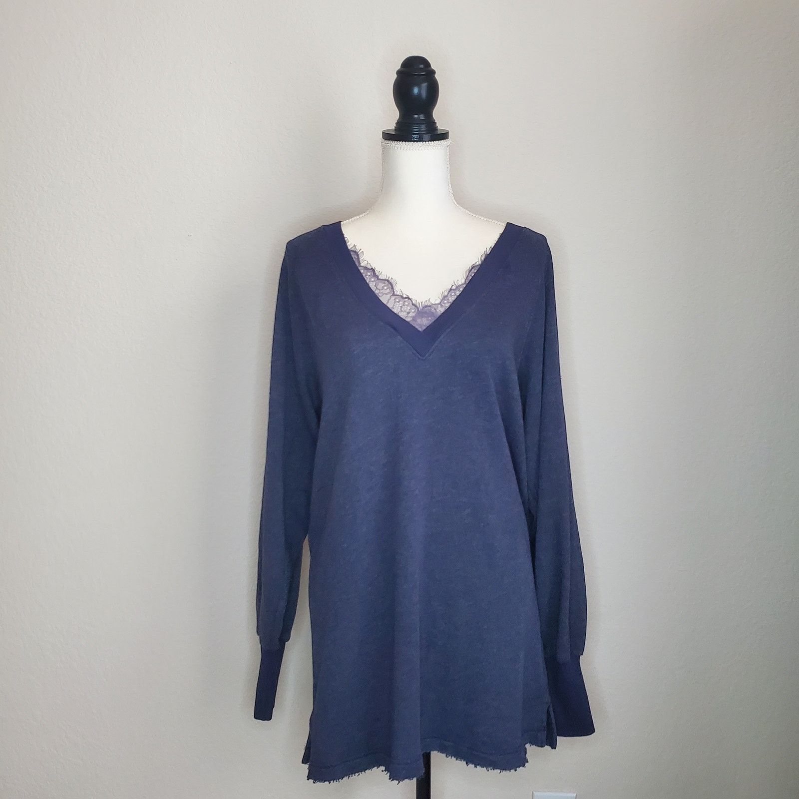 Free People Free People Navy Tunic Sweater XS Size XS / US 0-2 / IT 36-38 - 8 Thumbnail