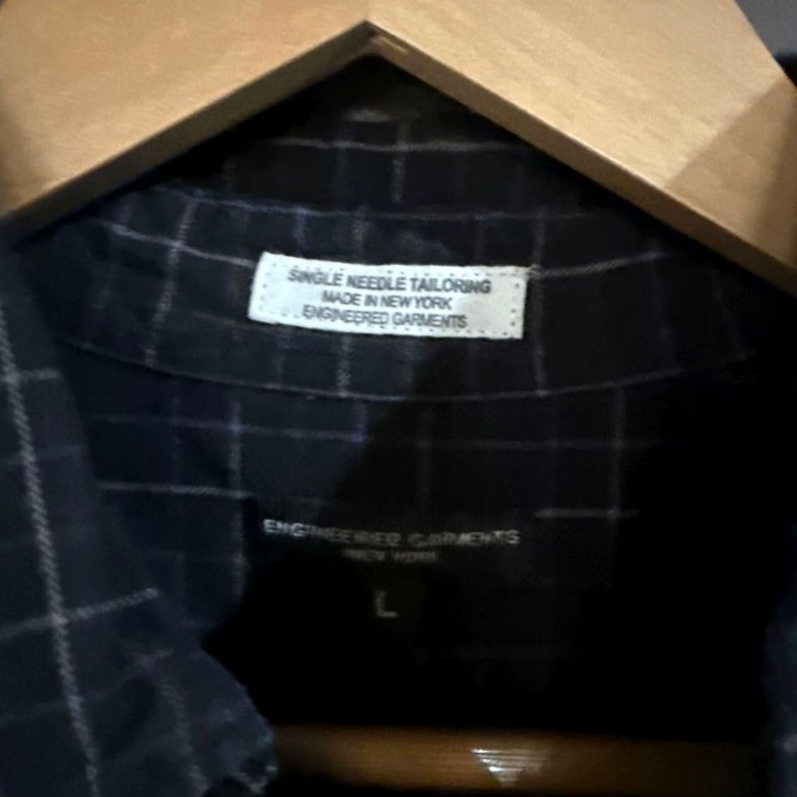 Engineered Garments Engineered Garments Shirt Size L Black Windowpane check Button-down Used Size US L / EU 52-54 / 3 - 6 Thumbnail