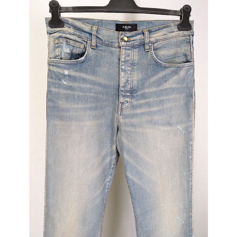 Amiri o1rshd1 Crystal Stack Flare Jeans in Clay Indigo Size US 32 / EU 48 - 3 Thumbnail